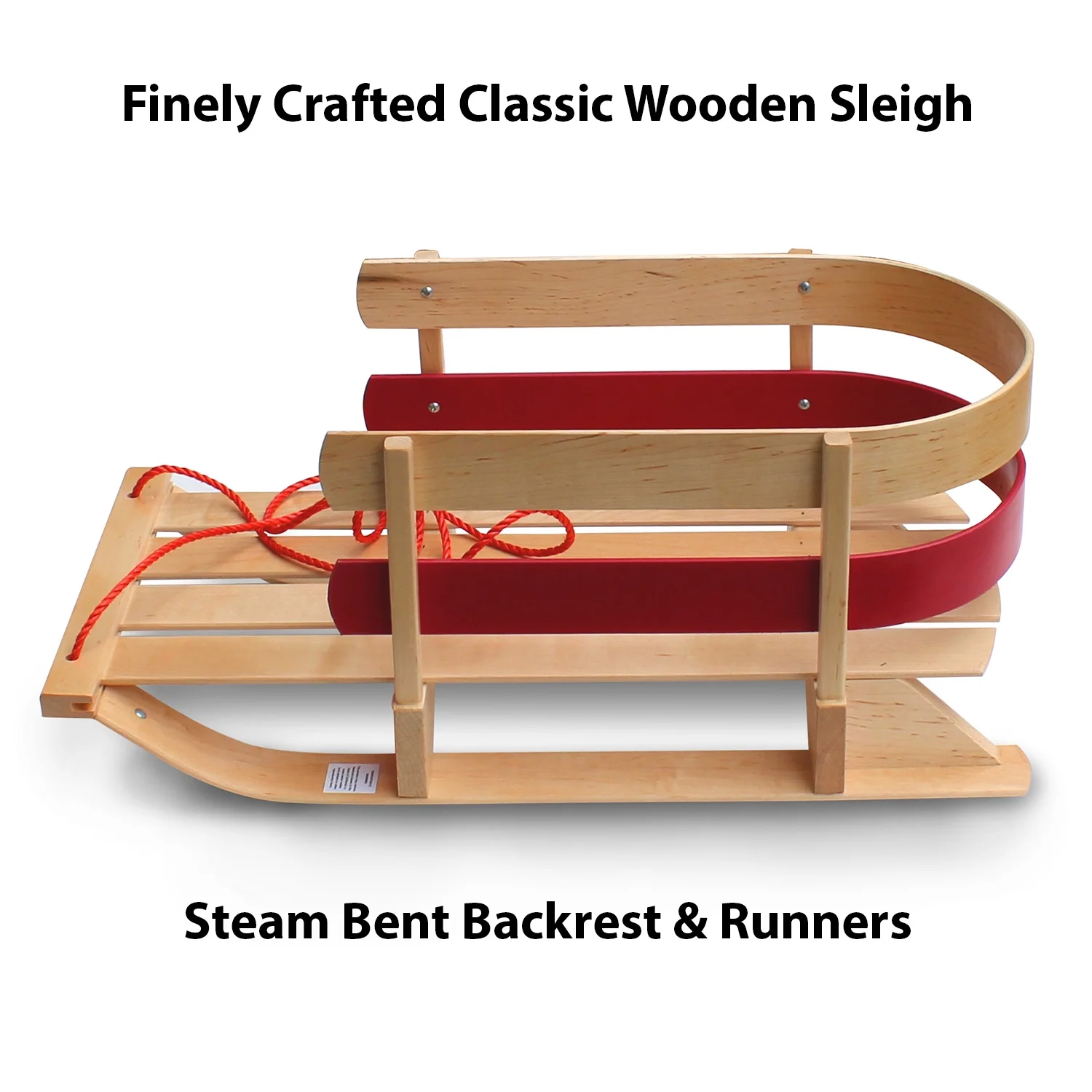 Flexible Flyer Baby Pull Sled. Wood Toddler To-Boggan. Wooden Sleigh for Kids - Image 8