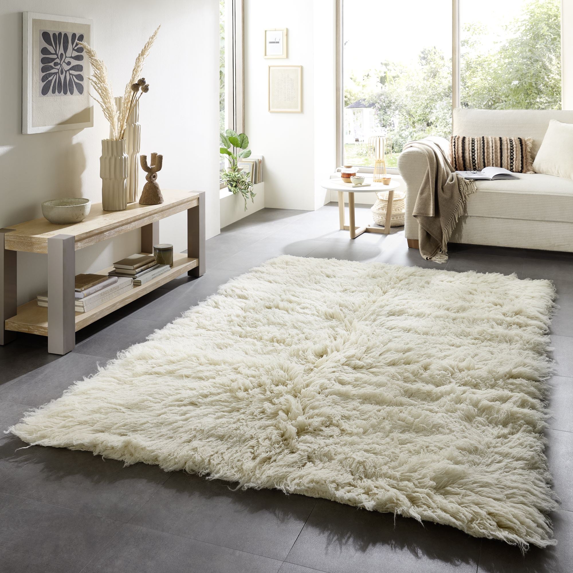 Theko Grieks Flokati-tapijt Flokos 2450 300x400 cm - Crème