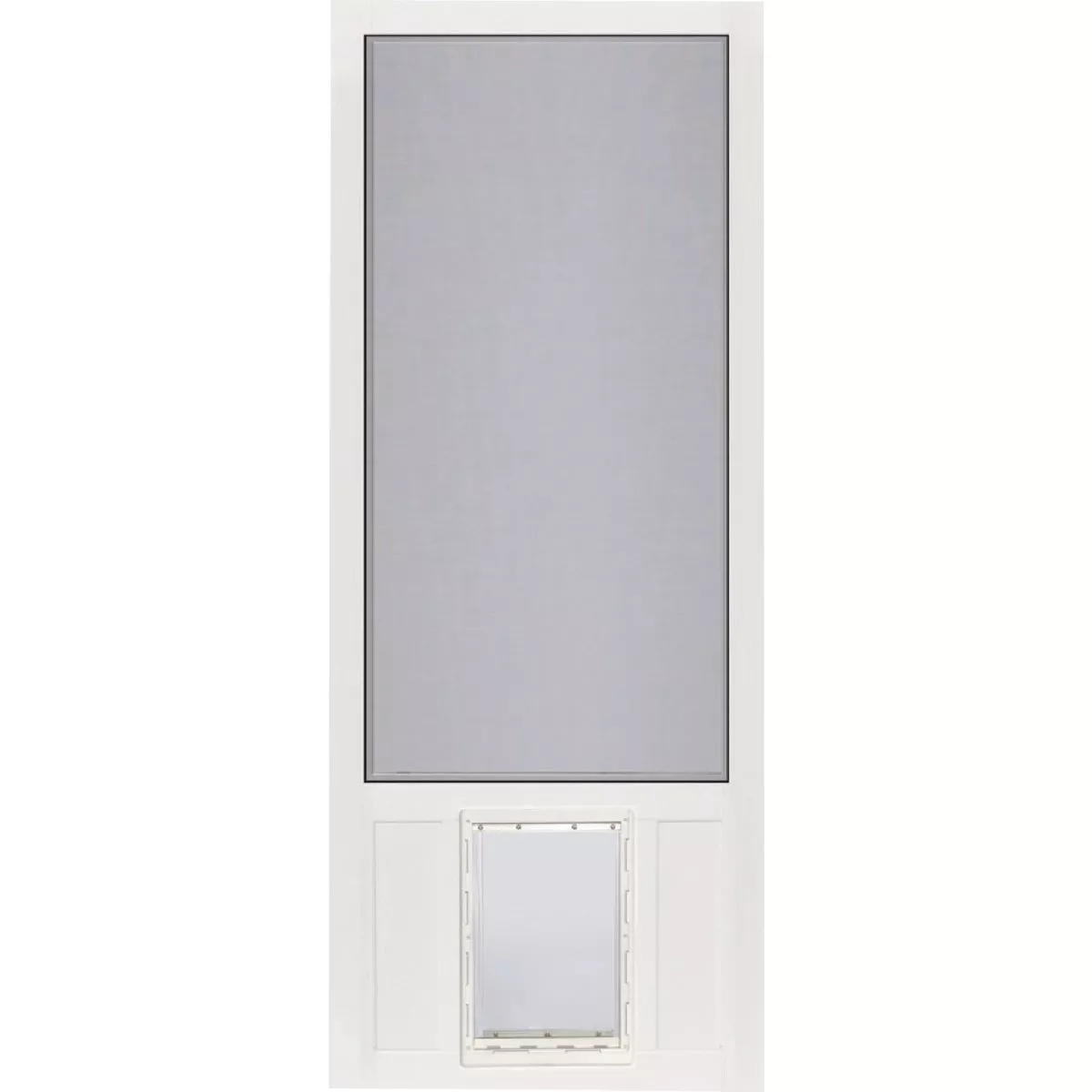 Screen Tight Chesapeake 36 In. W x 80 In. H x 1 In. Thick White Vinyl Screen Door with XL Pet Door
