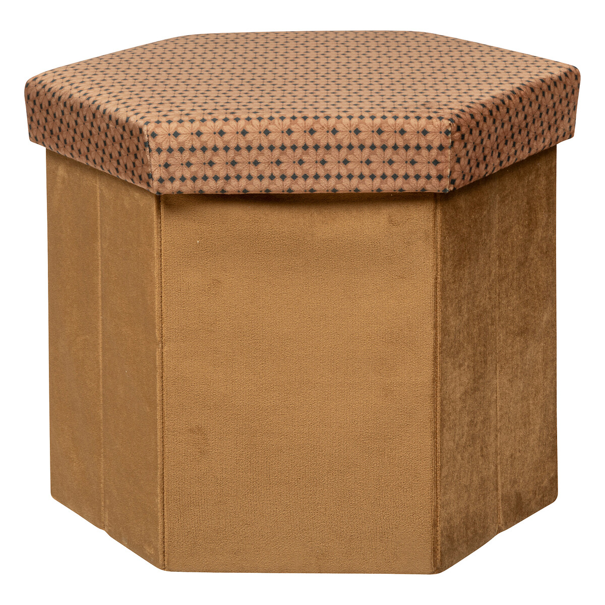 Hexagonal cheststool "Jiling" Velvet, 40x38 cm