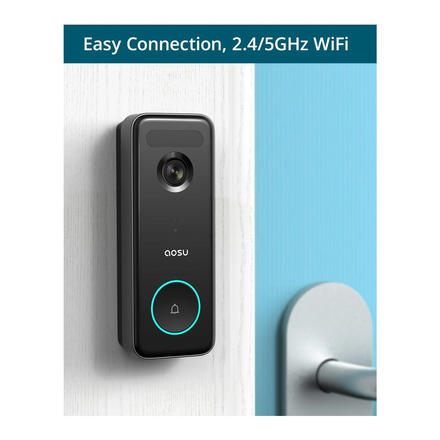 AOSU Waterproof Video Doorbell Ultra with 5MP Ultra HD Camera and HomeBase - Image 2