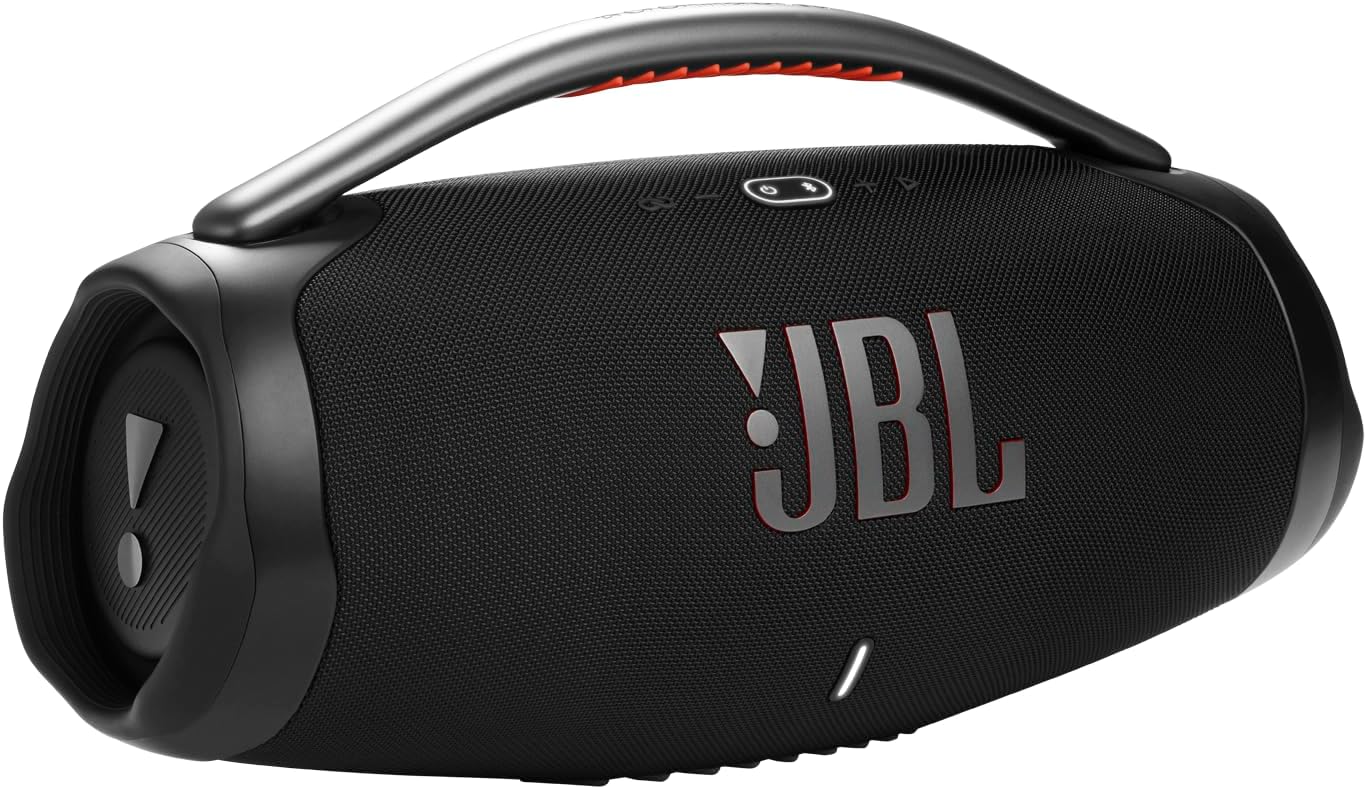 JBL Boombox 3 Black Portable Bluetooth Speaker with Massive Sound  Deepest Bass  IPX7 Waterproof  24H Playtime  PartyBoost