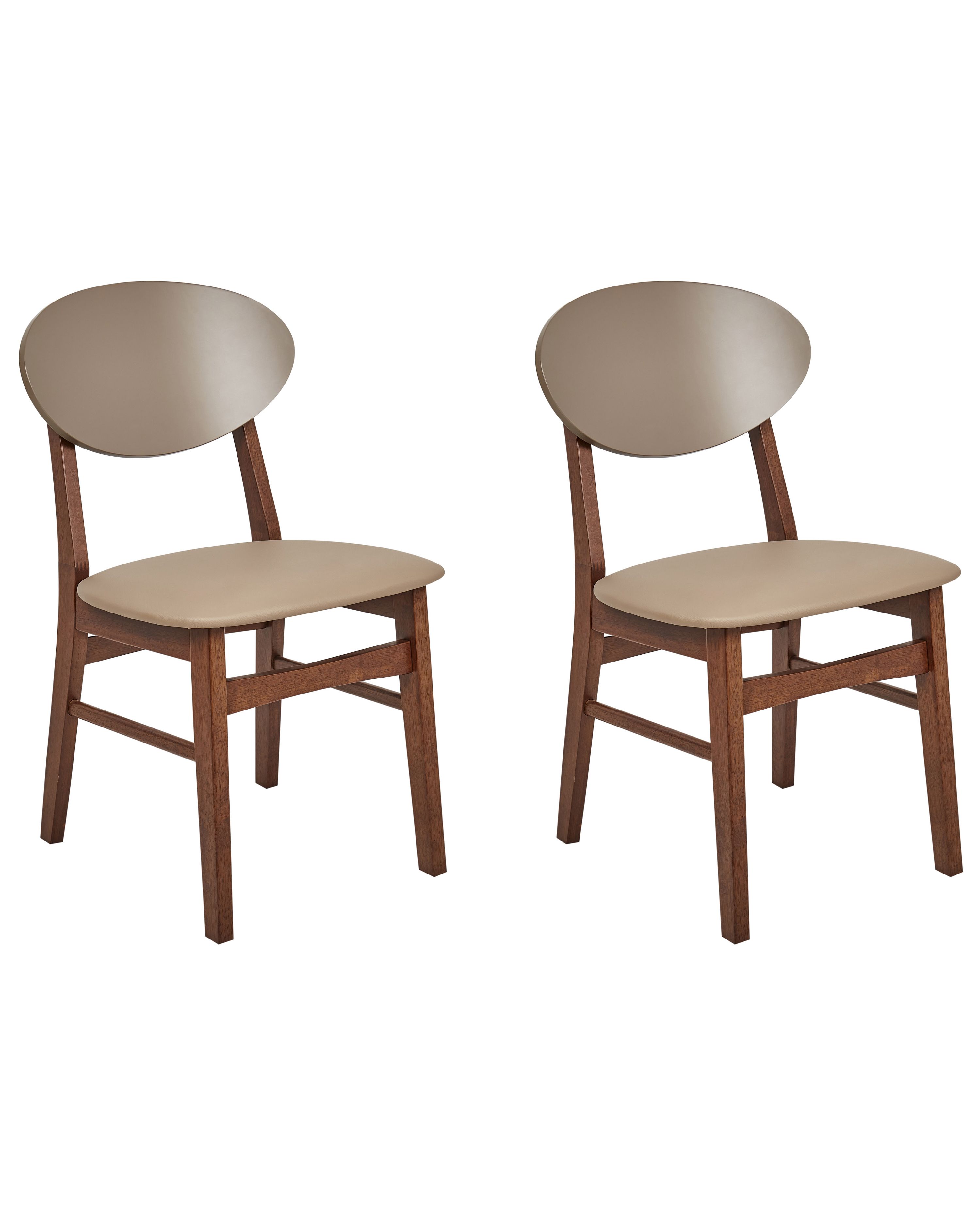 Set of 2 Dining Chairs AMERY Wood Light Brown/ Brown