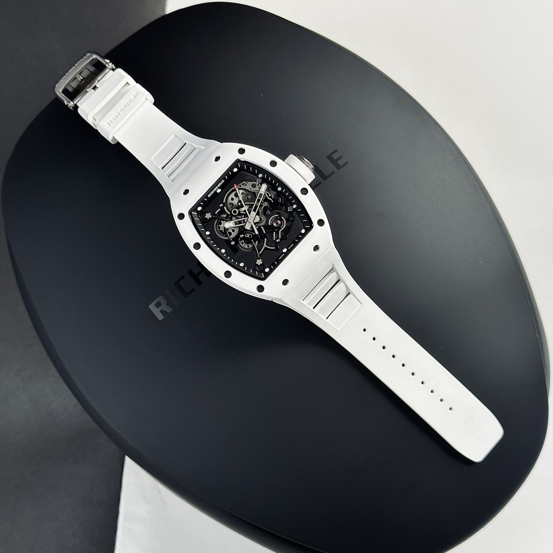 Richard Mille Rep 1:1 Watch RM055 Ceramic Bubba Watson White Factory BBR 45mm - Top club
