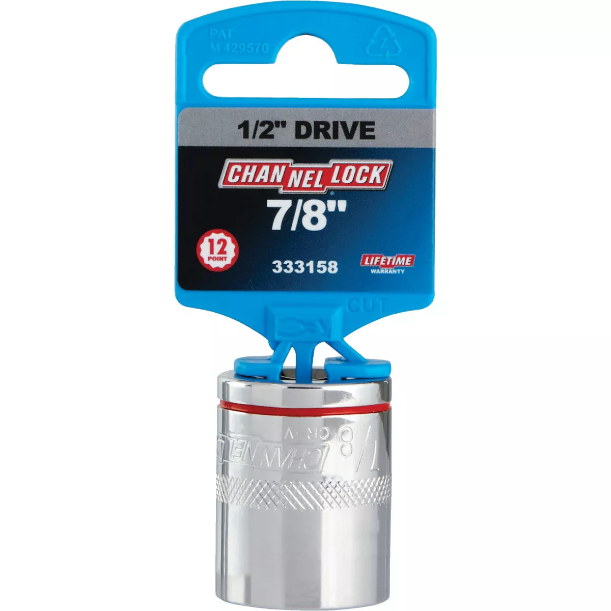 Channellock 1/2 In. Drive 7/8 In. 12-Point Shallow Standard Socket