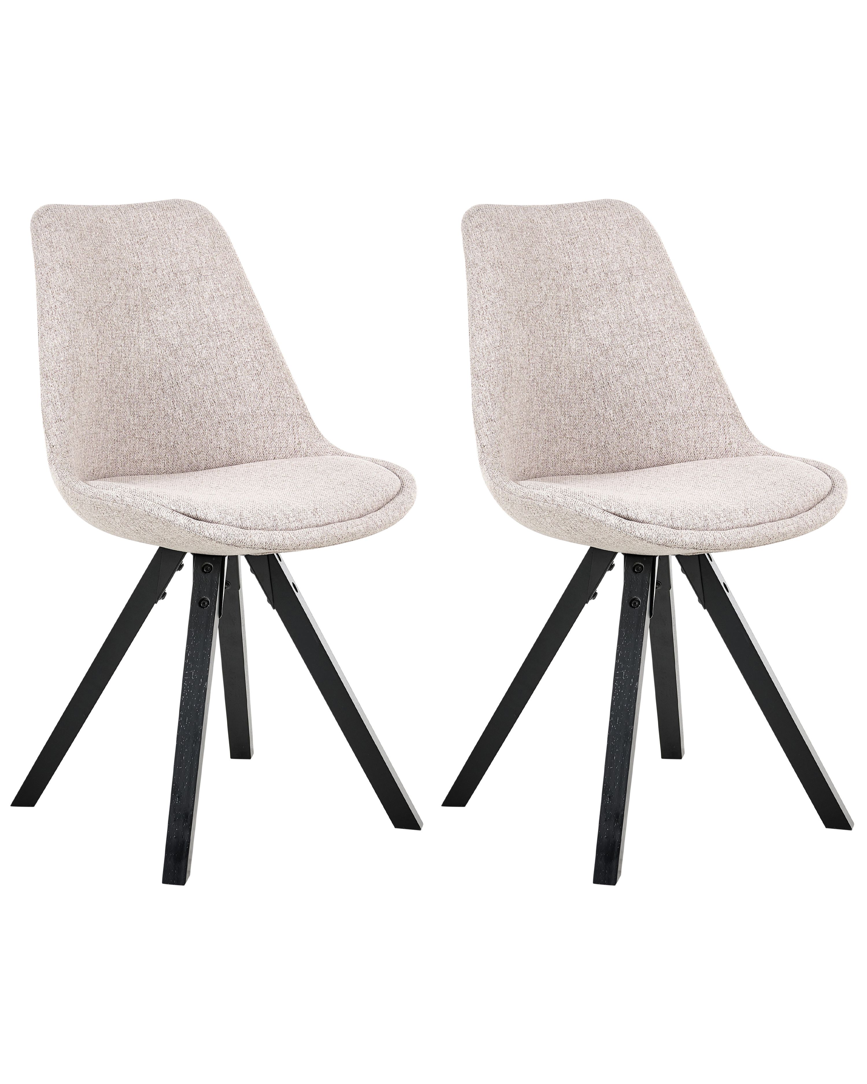 Set of 2 Dining Chairs HEDLEY Fabric Beige