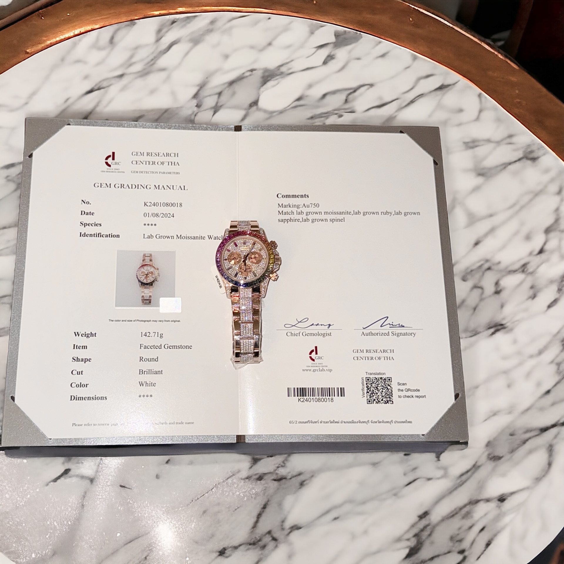 Rolex Daytona Rainbow Replica Watch Gold Wrapped + Ruby + Moissanite Diamonds 40mm - Elite Watch Atelier