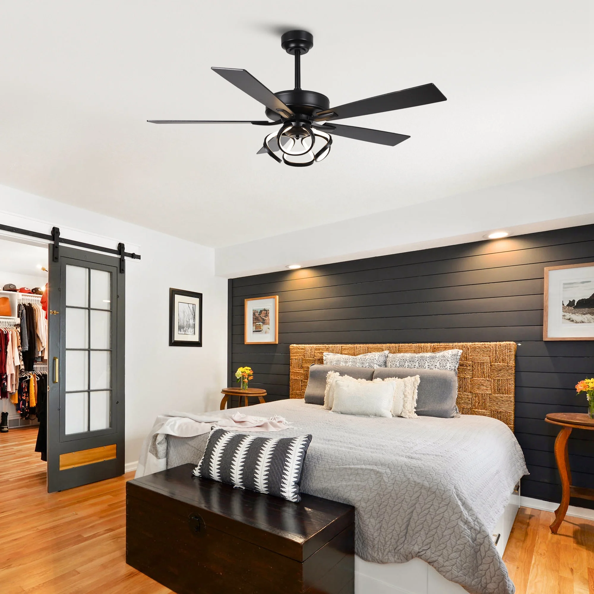 Parrot Uncle 52-Inch Contemporary Chrome Ceiling Fan with Integrated LED Lights and Remote Control - Image 18