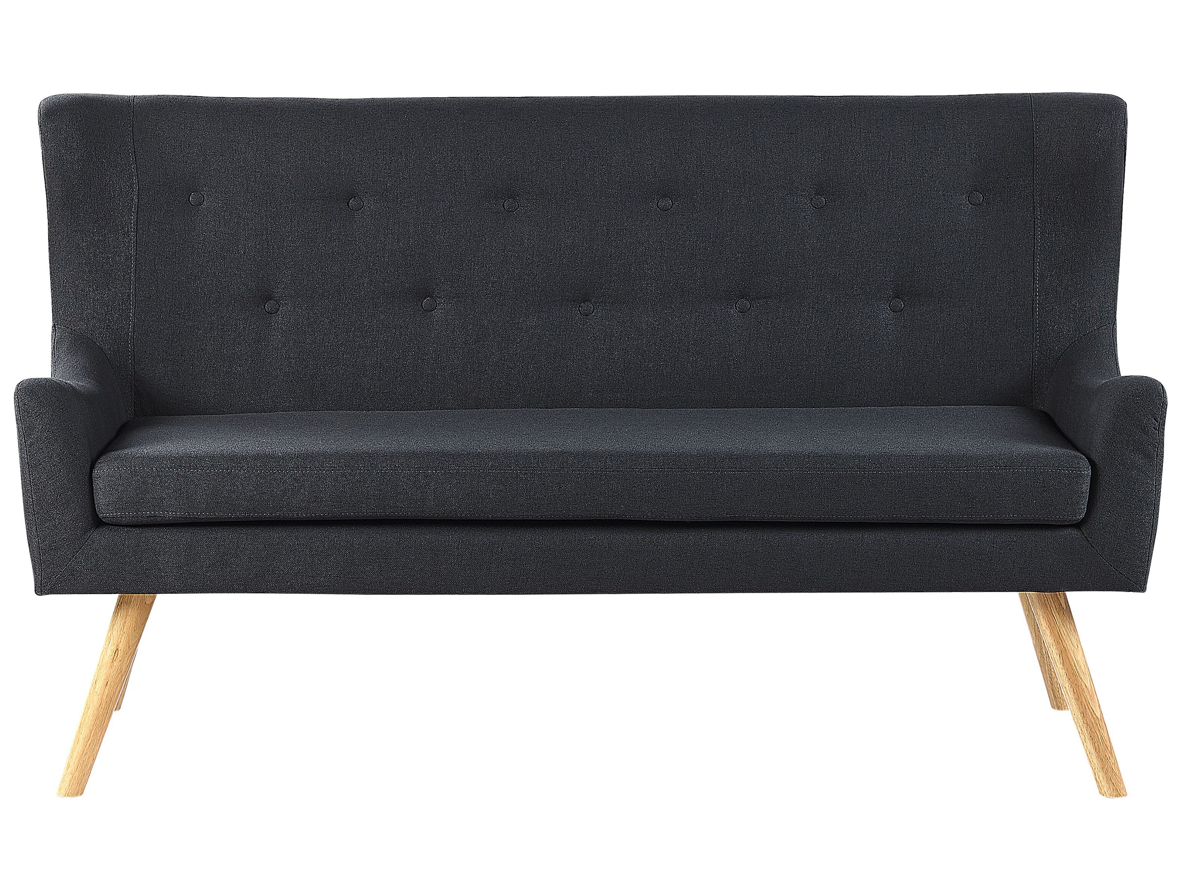 Dining Bench 2 Seater SKIBBY Fabric Black
