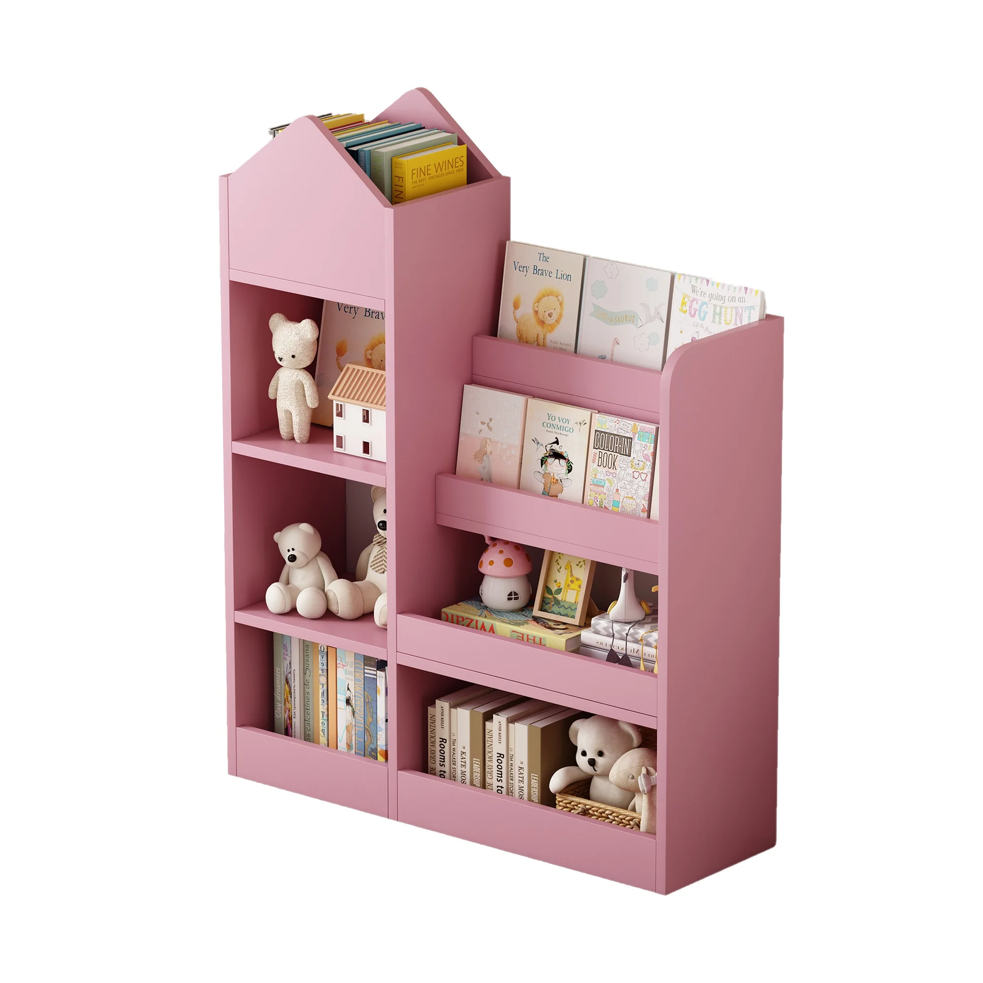 PORKISS Bookshelf for Kids, Wood Kids Bookcase with Toy Storage Organizer, Freestanding Book Shelf with 6 Compartments and 2 Baskets Bins for Kids Bedroom, Nursery, Playroom, Natural - Image 28