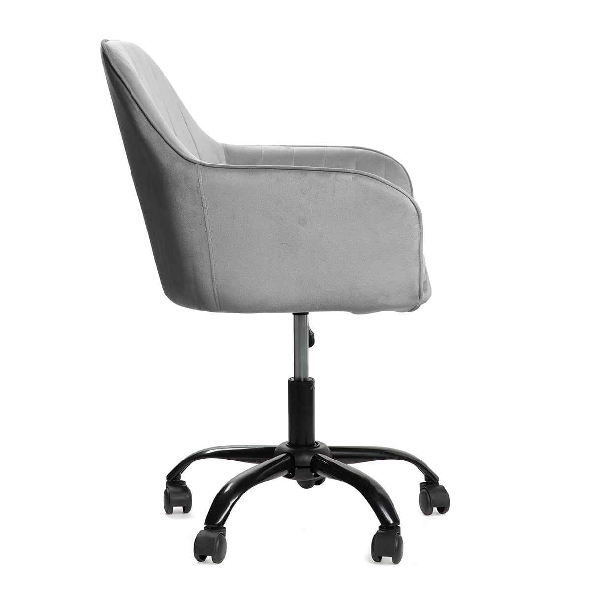 Fotel TEILL welurowy obrotowy szary 56x58x81-91 cm