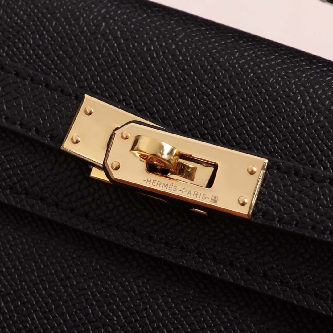 Replica Hermes Aaa-Kelly Cut Pochette Black/Brown/Blue1:1High-quality replica