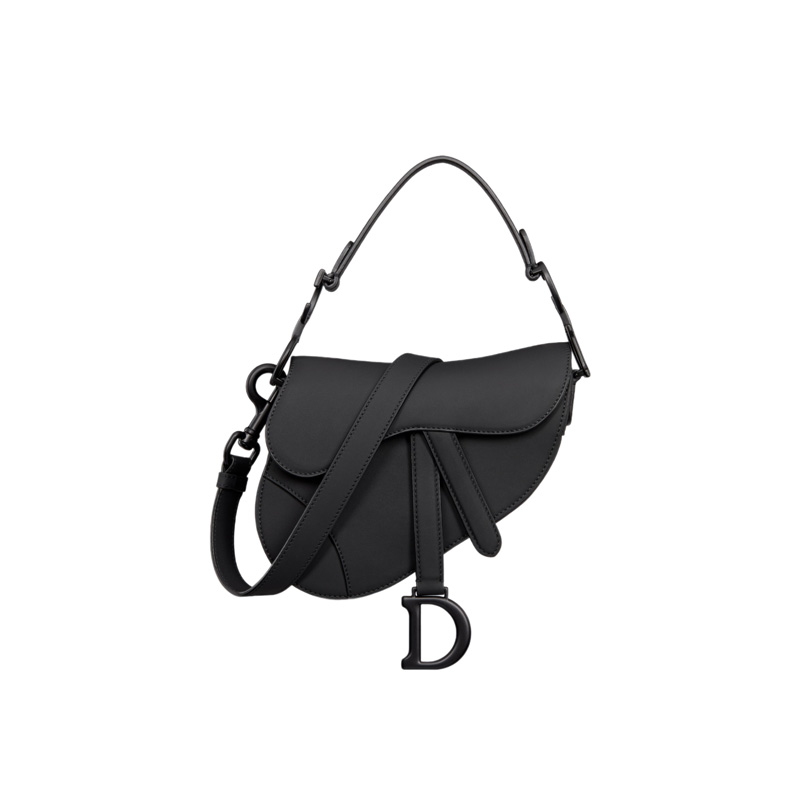 Mini Saddle Bag with Strap Black Ultramatte Calfskin1:1High-quality replica