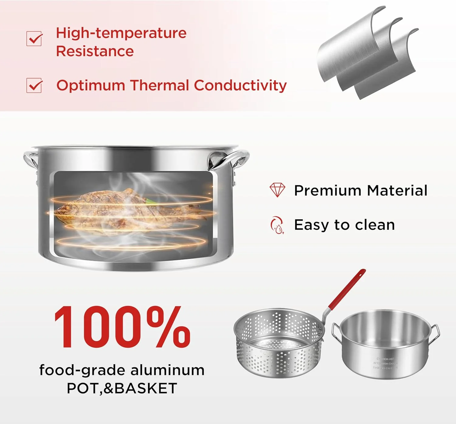 Red Mountain Valley 10.5-Quart Outdoor Propane Fish Fryer with Aluminum Filter Basket and Thermometer for frying fish, wings, 50,000 BTU Gas Propane Deep Fryer, 0-5 PSI Regulator, Full CSA Approved