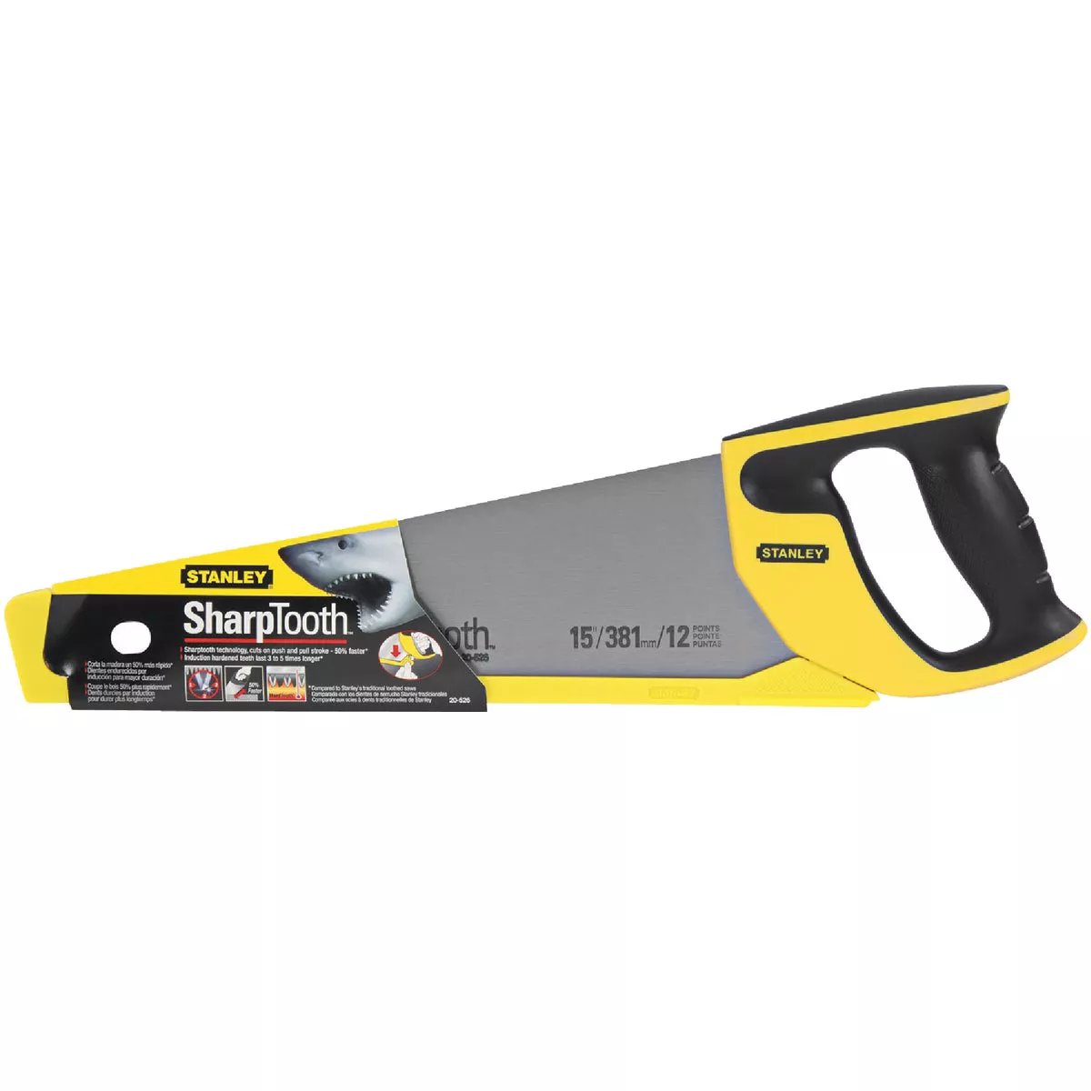 Stanley 15 In. L. Blade 12 PPI Comfort Grip Handle Hand Saw