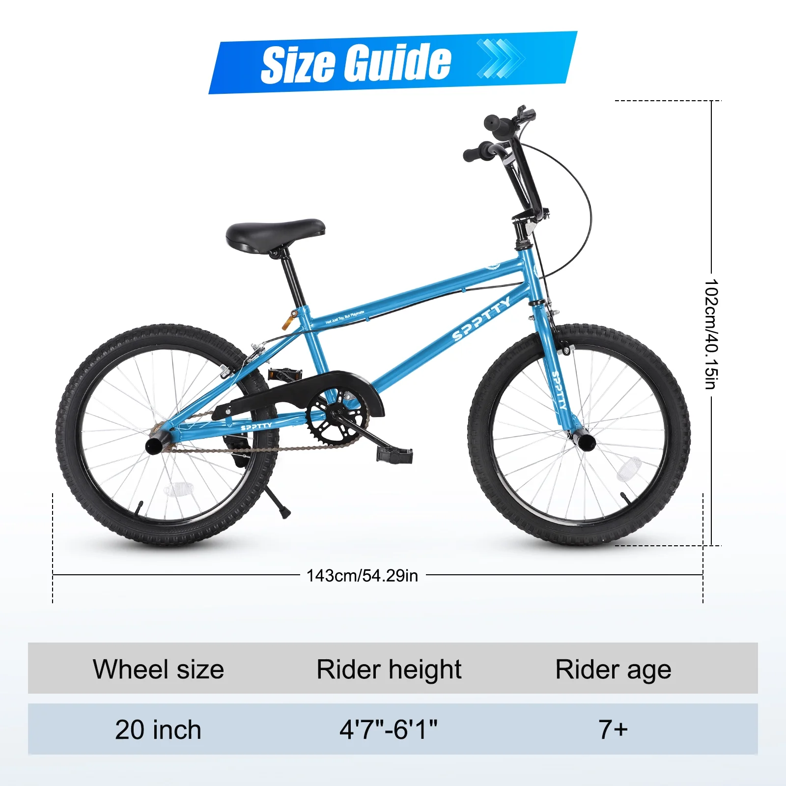 SPPTTY 20" Freestyle BMX Bike with 4 Pegs,Kids Bicycle for Teen Beginner, Age 7-14 Years,Multicolor - Image 25