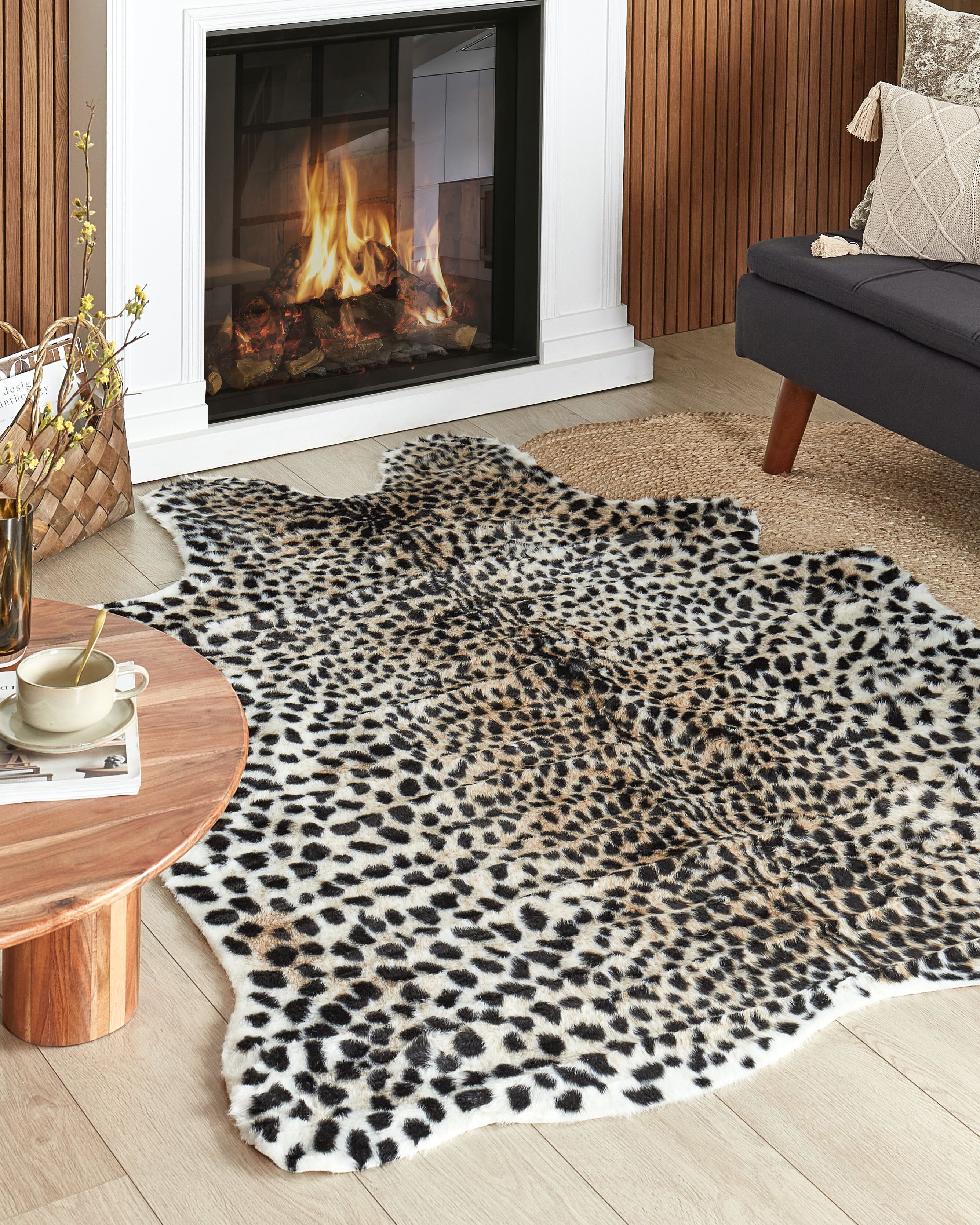 Faux Fur Rug OSSA Beige 150 x 200 cm
