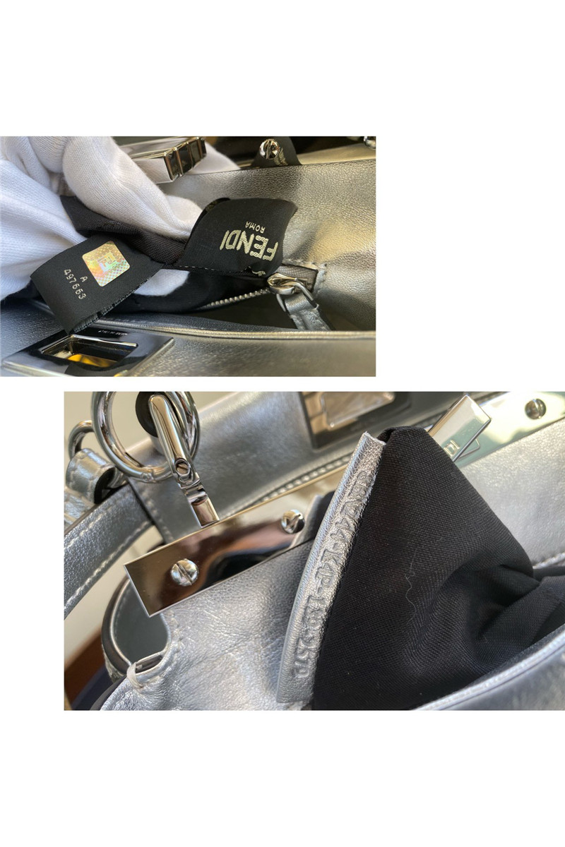 Fendi peekaboo mini silver Shoulder Bag - Replicaclubs