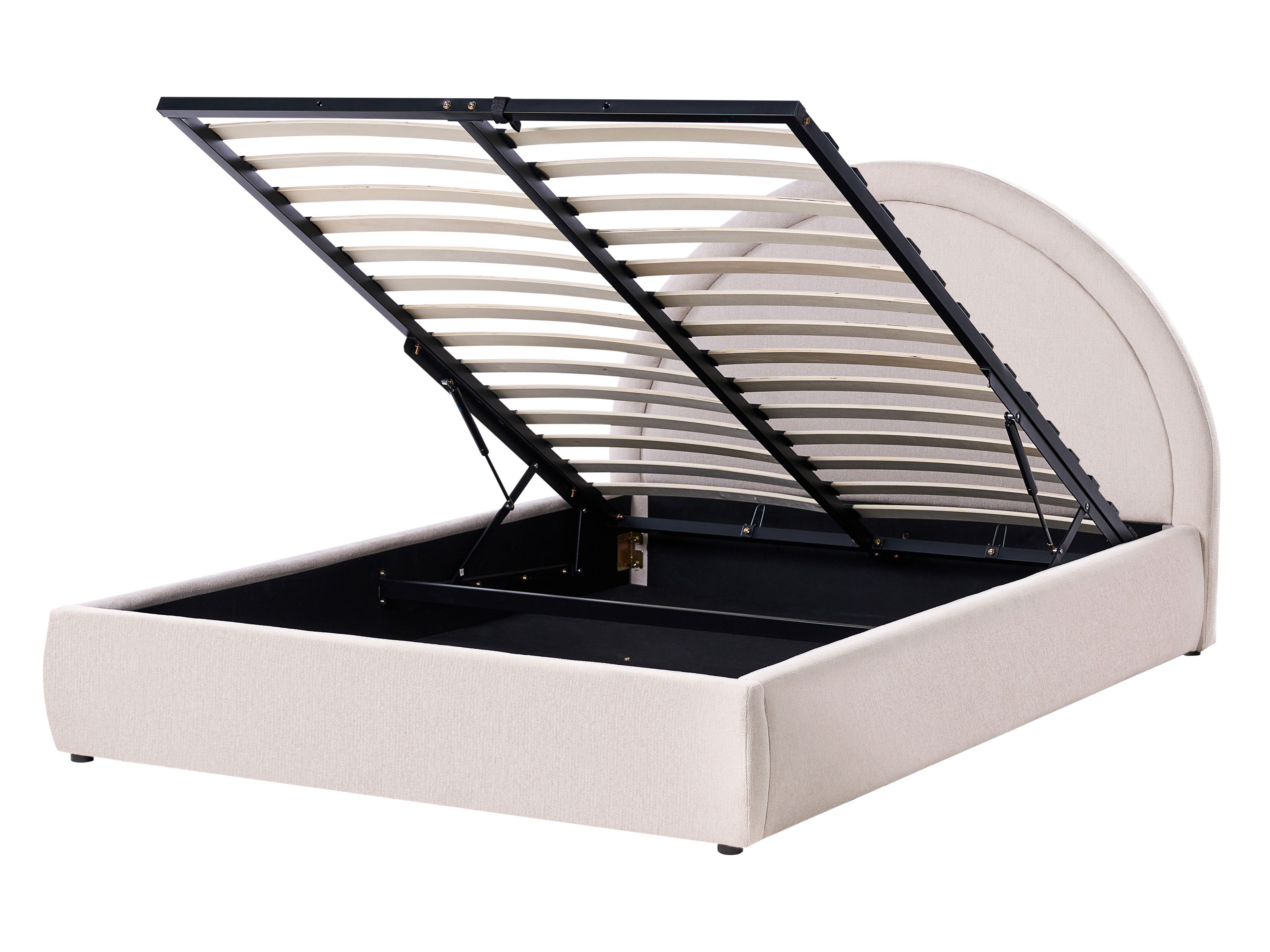 Ottoman Bed Fabric MOUZON 140 x 200 cm (EU Double) Light Beige