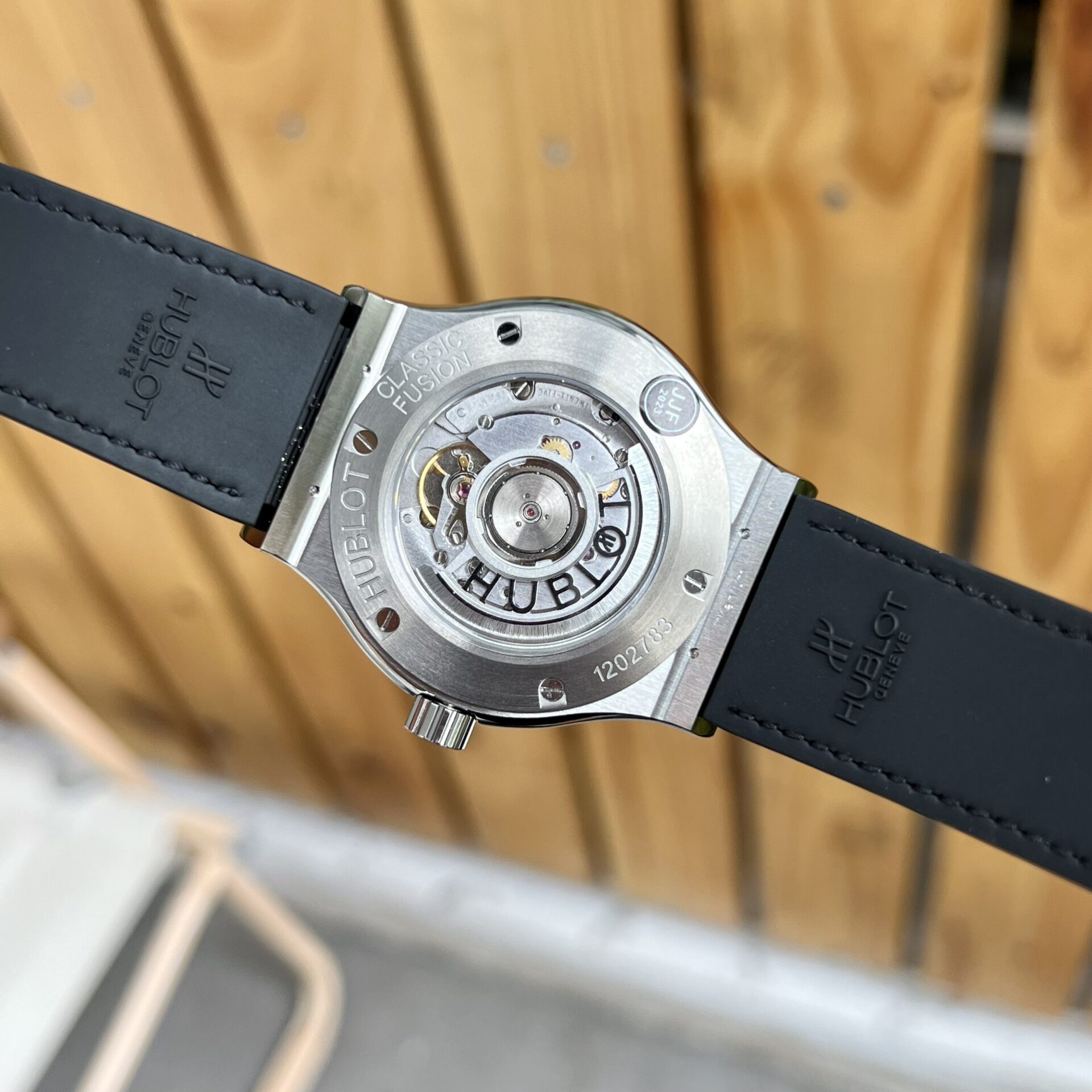 Hublot Replica Watch Classic Fusion Titanium Black Leather Strap JJF 2023 42mm - Top club