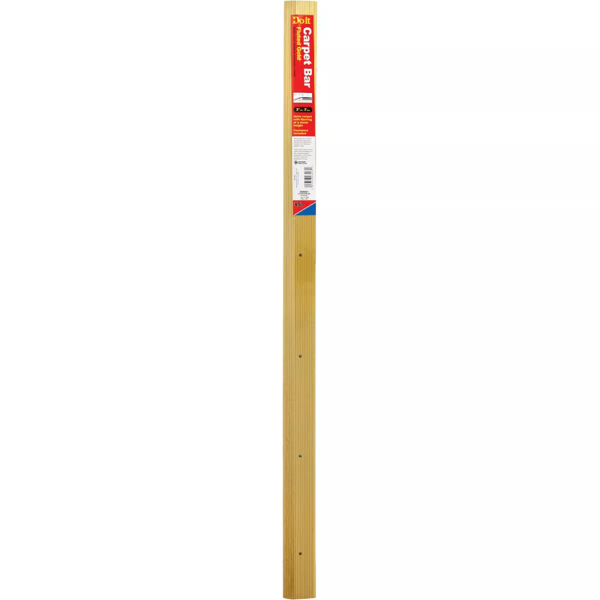 Do it Satin Gold Fluted 2 In. x 3 Ft. Aluminum Carpet Trim Bar, Extra Wide