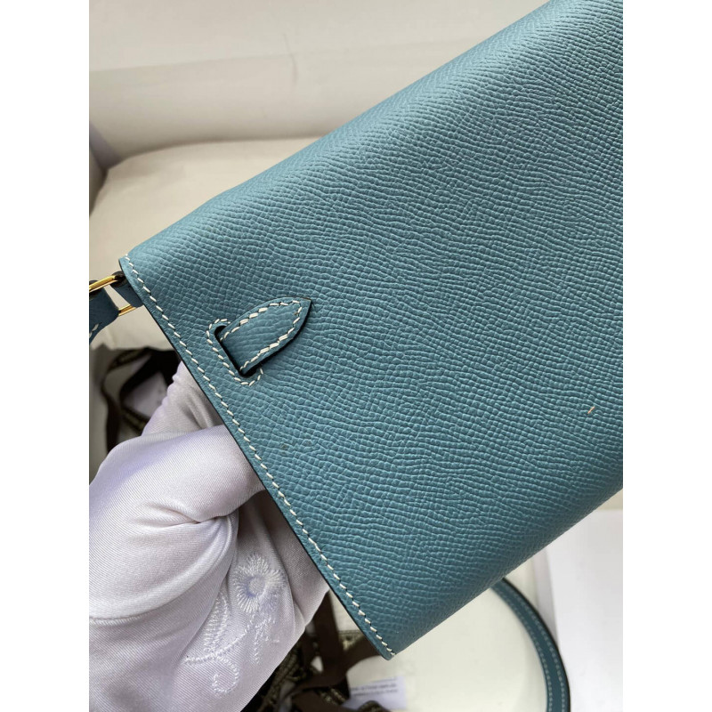 Replica Hermes Kelly Wallet To Go Woc 499041 Blue1:1High-quality replica