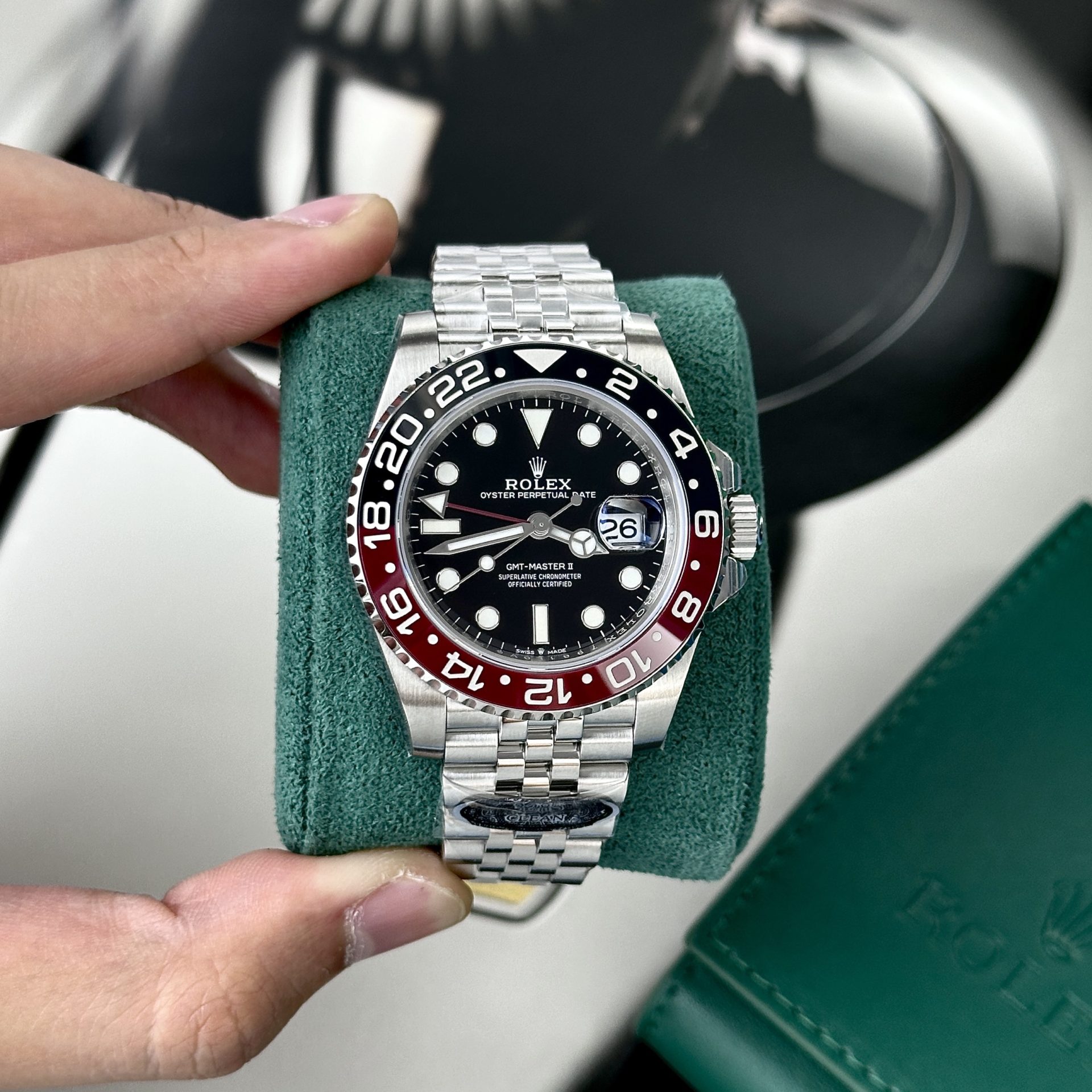 Rolex Replica Watch GMT-Master II Coke Black Dial Strap Jubilee Clean Factory 40mm - Top club