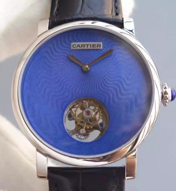 Replica Cartier Rotonde De Cartier Tourbillon SS Blue Dial - Top club