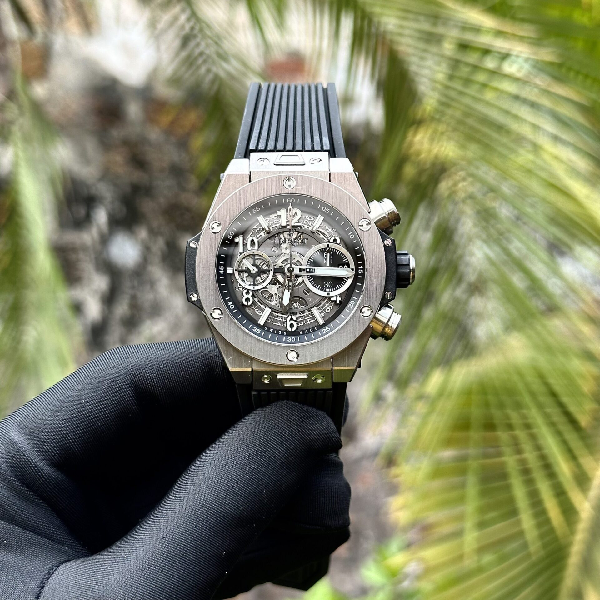 Hublot Replica Watches Big Bang Unico Titanium Black Rubber Strap 44mm - Elite Watch Atelier