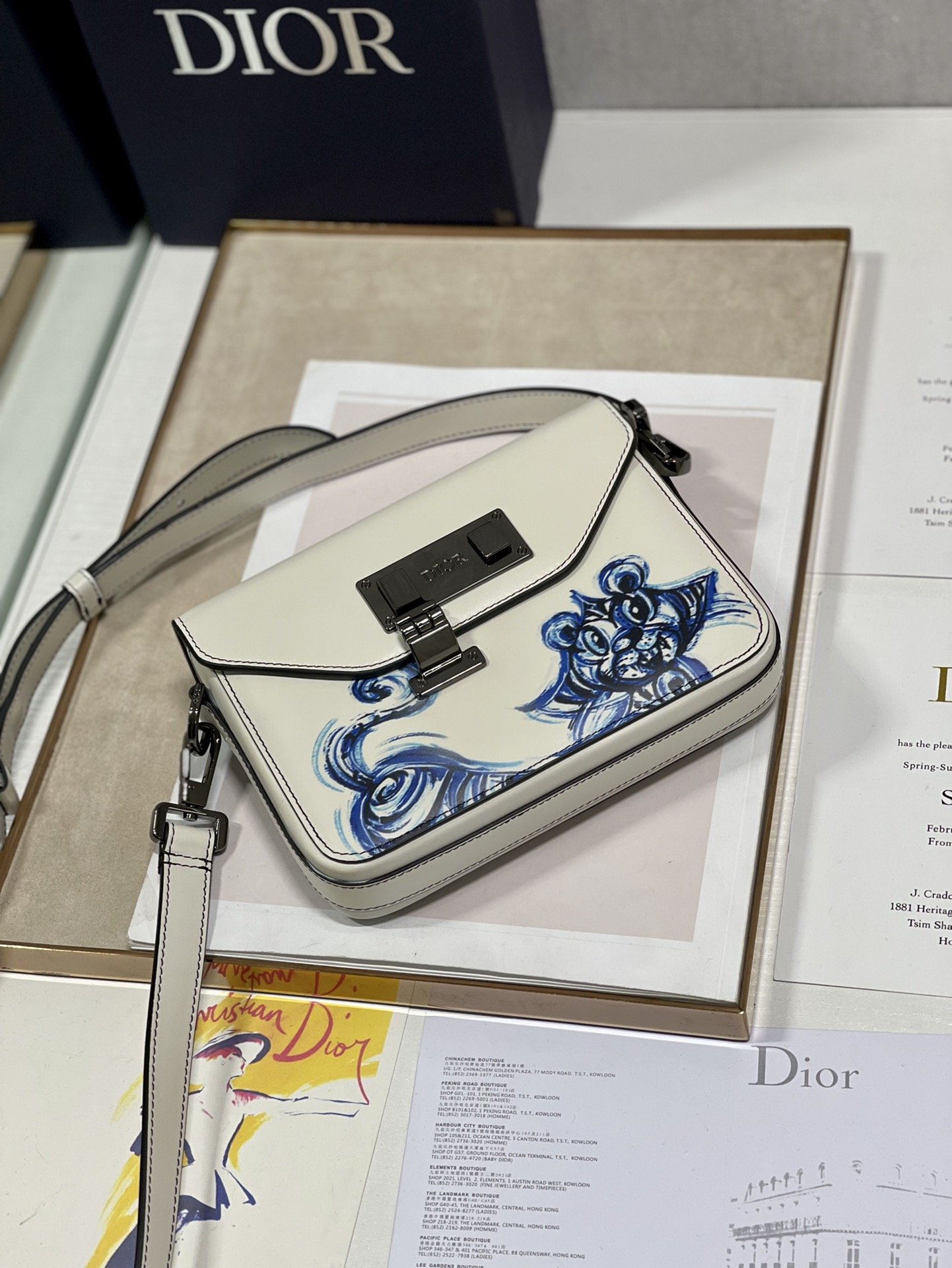 Christian Dior Lock Handbag White For Women 7.5in/19cm CD1:1High-quality replica