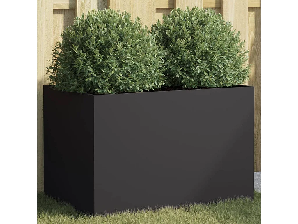 Jardinière noir 62x40x39 cm acier laminé à froid