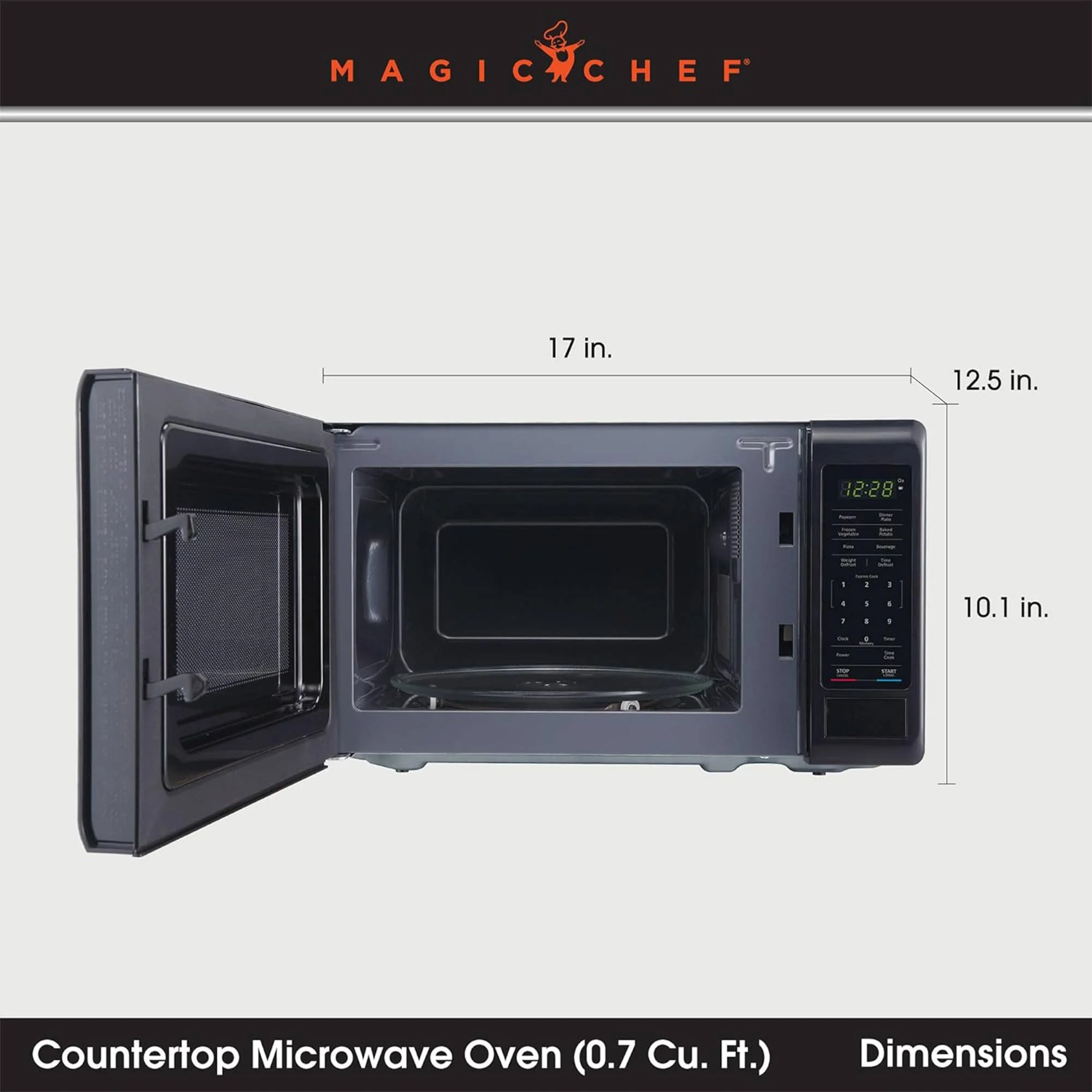 Magic Chef 0.9 cu ft Countertop Microwave Oven in Black