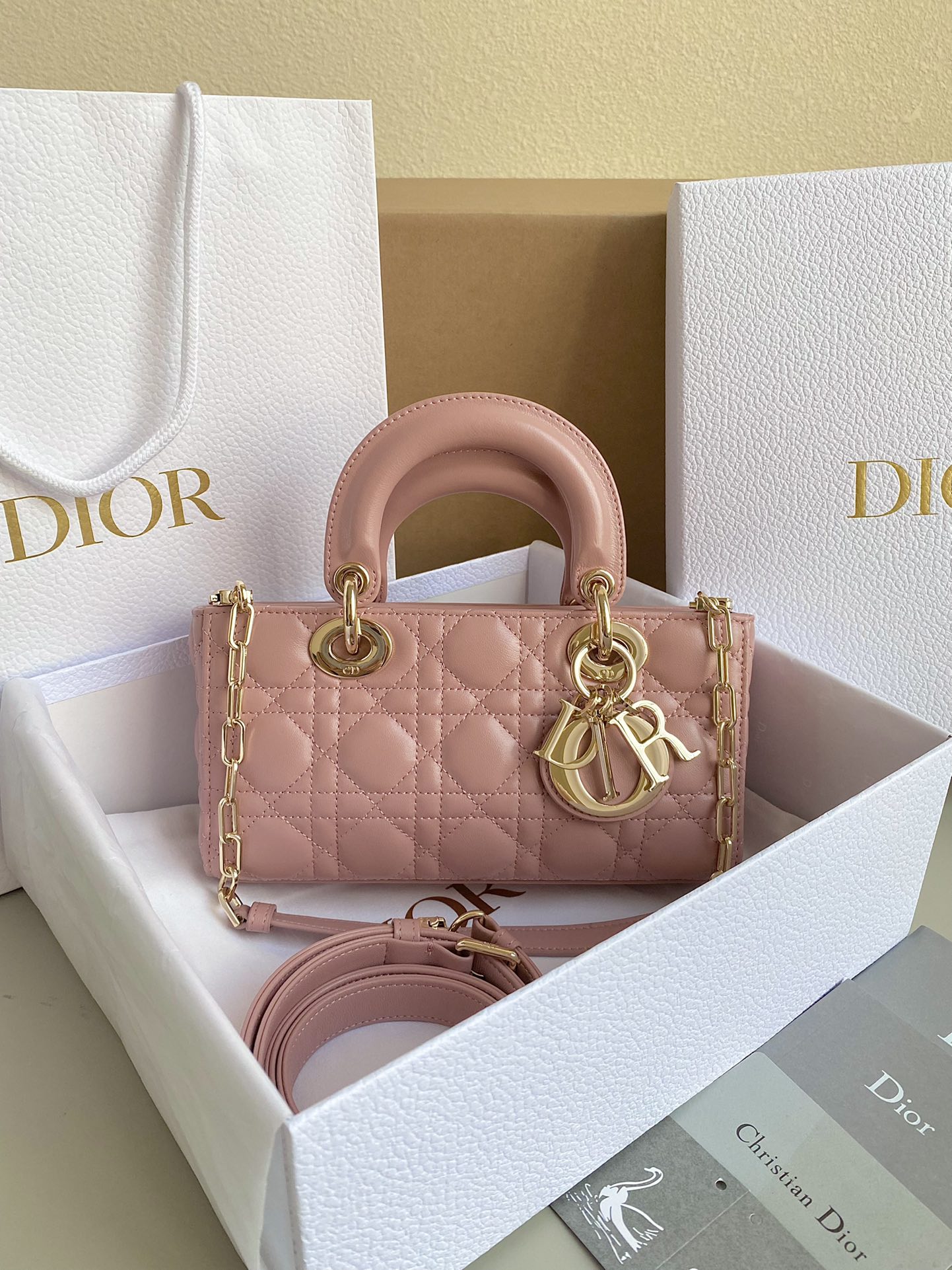 Dior Christian Dior Small Lady D-Joy Bag Pink For Women 9in/22cm1:1High-quality replica