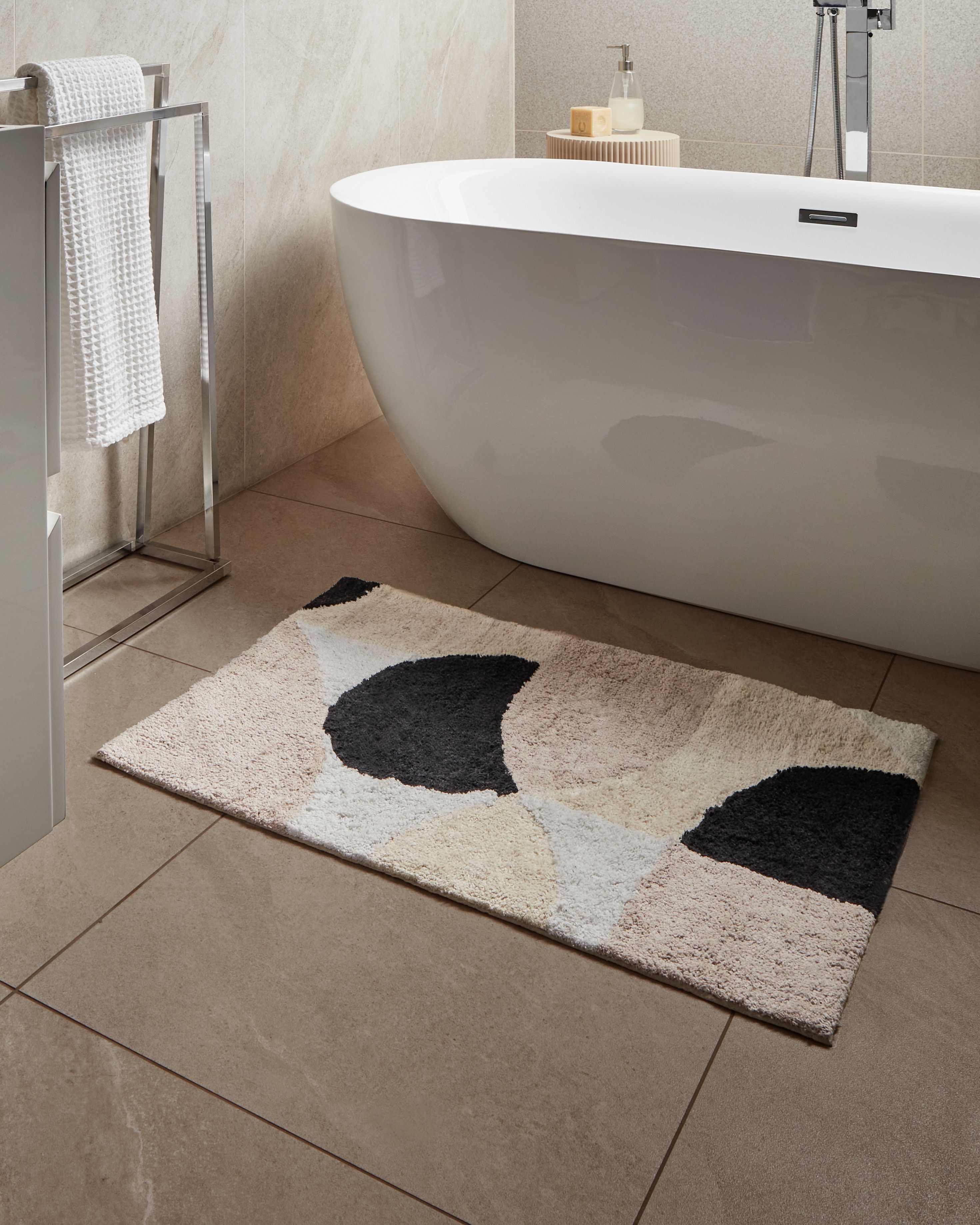 Bath Mat SANOLI Beige 60 x 90 cm Cotton