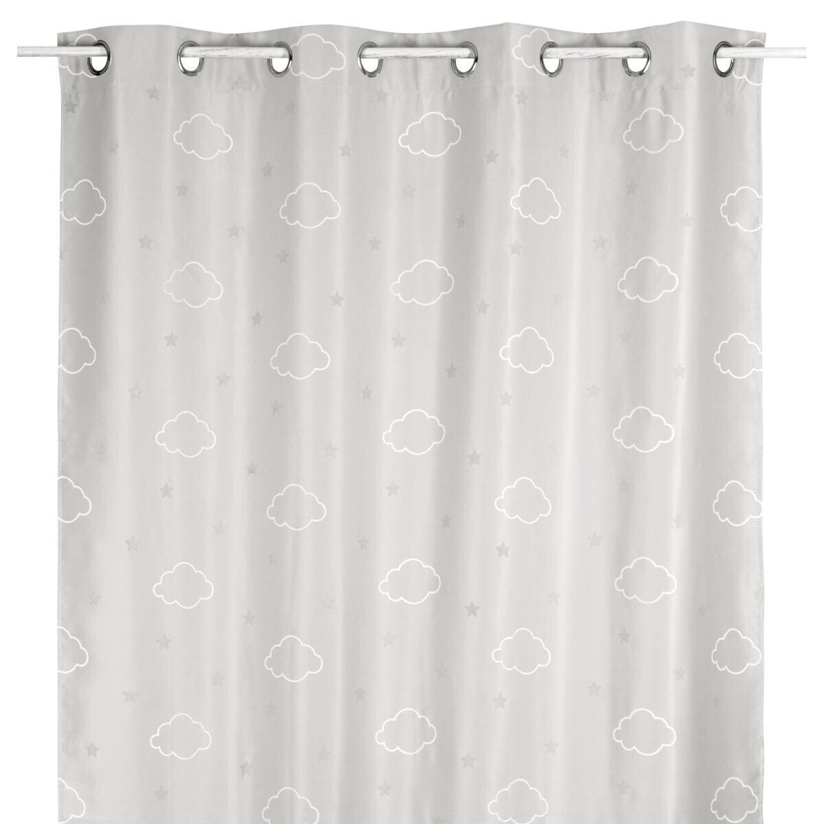 Kids blackout curtain "Cloud" Grey, 140x250 cm
