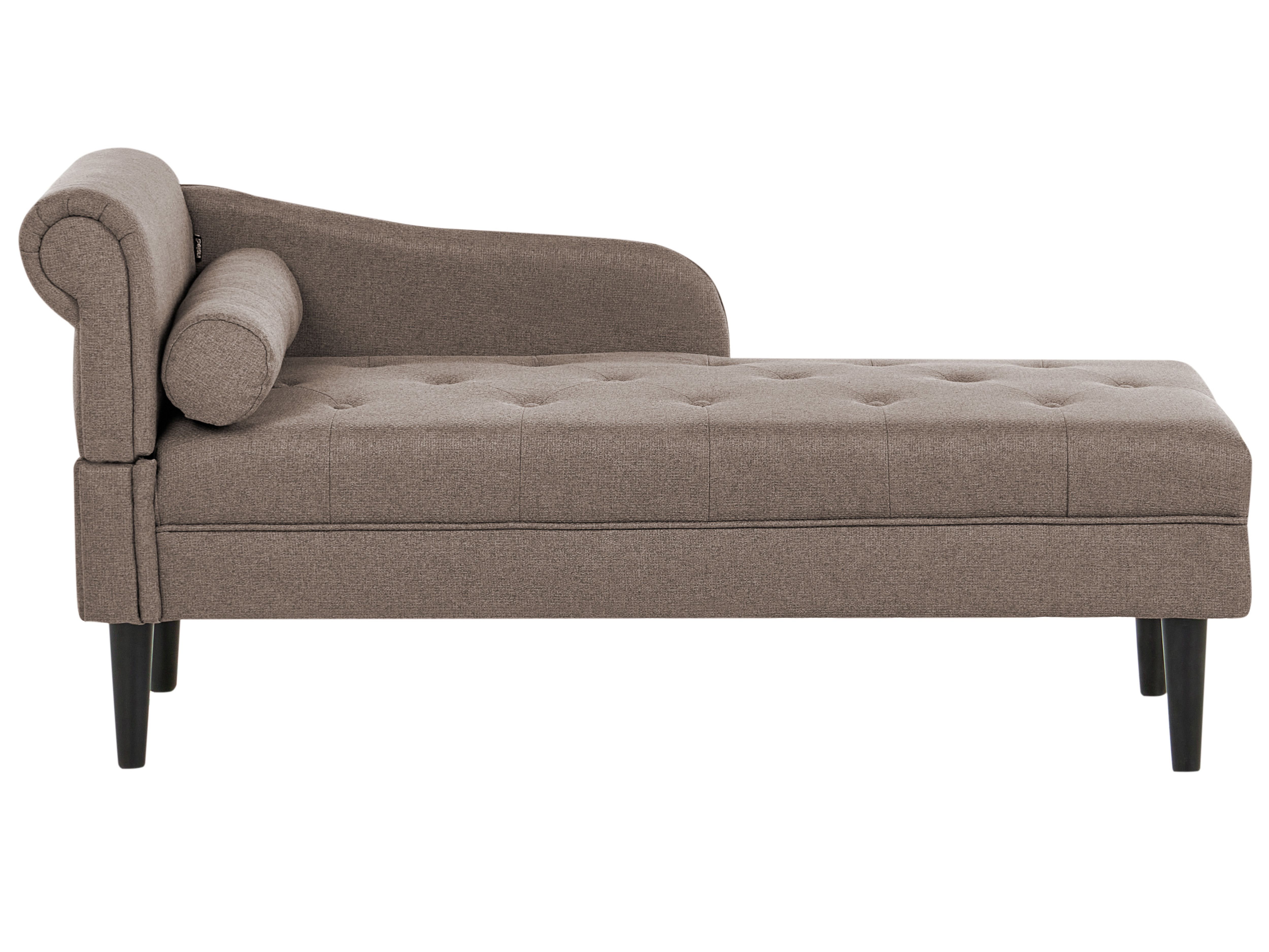 Left-Hand Chaise Lounge YVOIRE Fabric Taupe