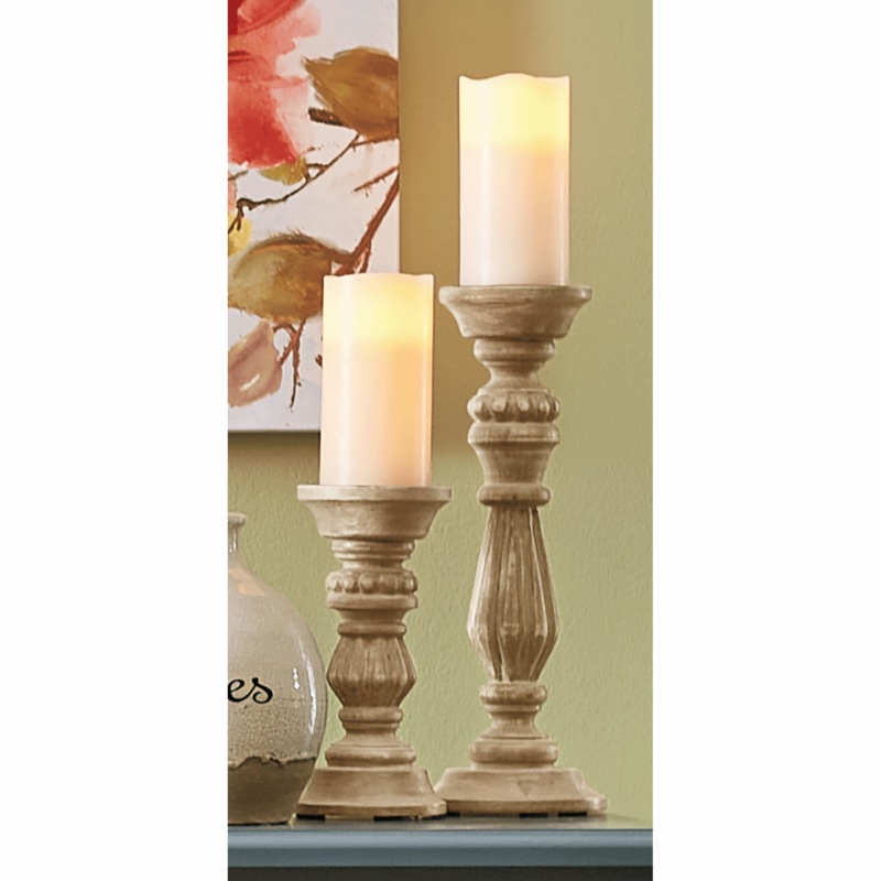 Set of 2 Turned Candleholders - MIDNIGHT VELVET CATALOG