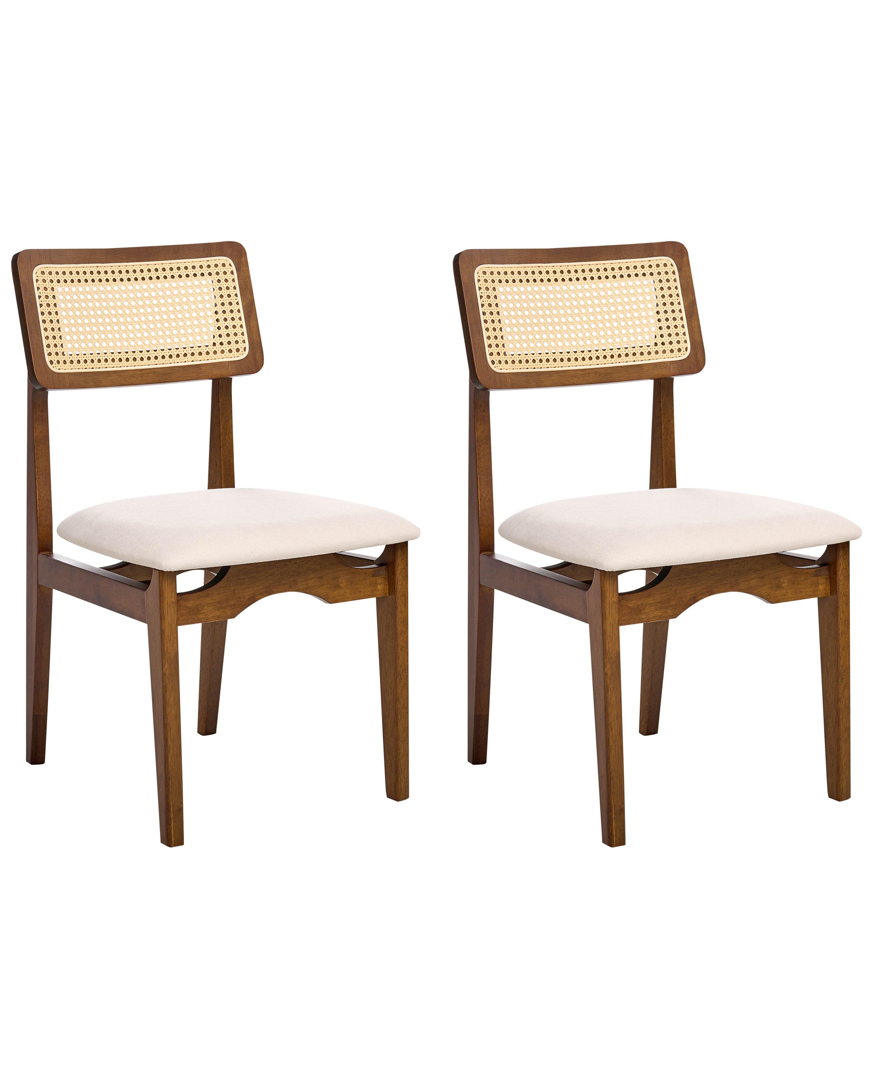 Set of 2 Dining Chairs RUBONIA Wood Dark Brown