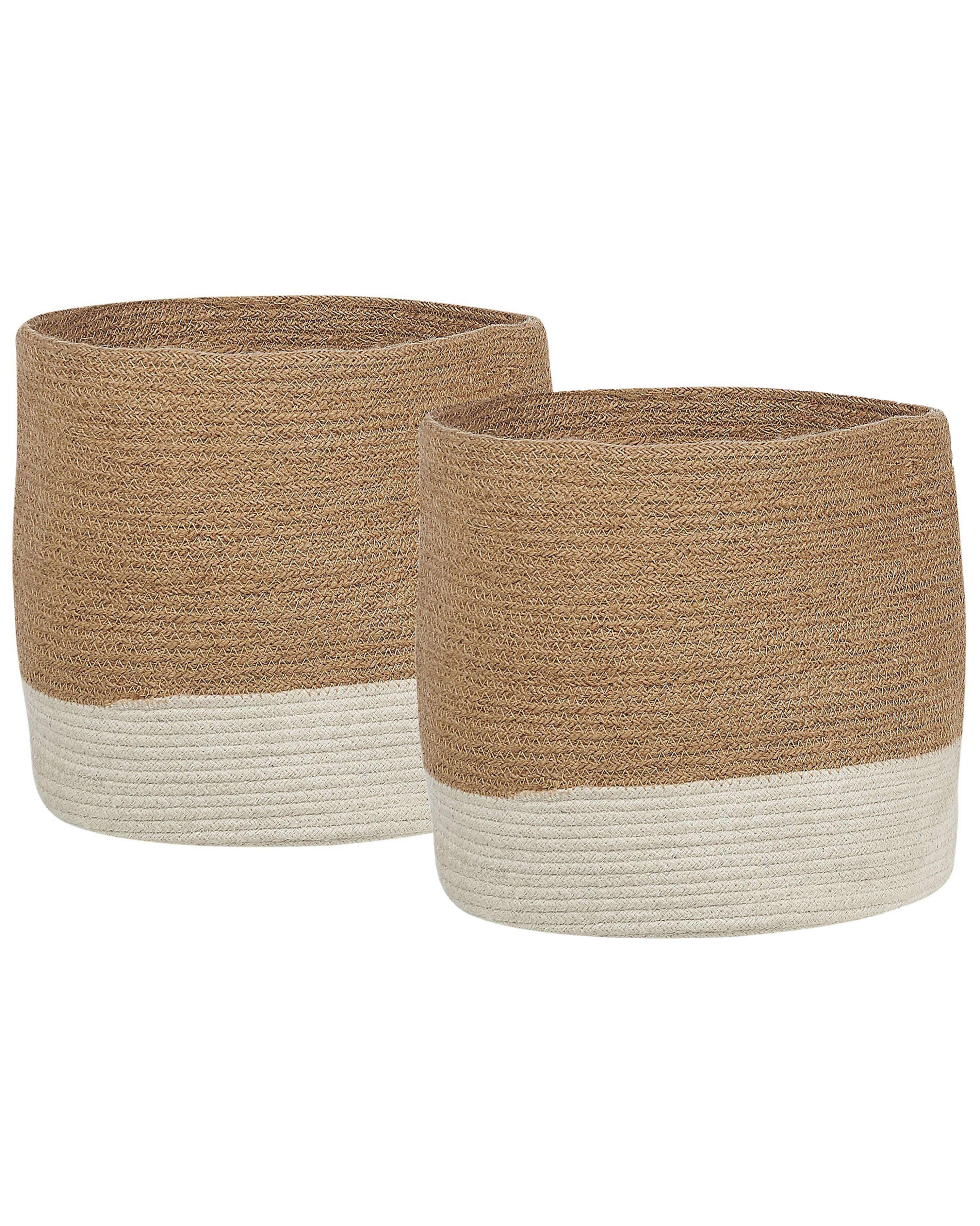 Set of 2 Baskets BULANIK Jute White