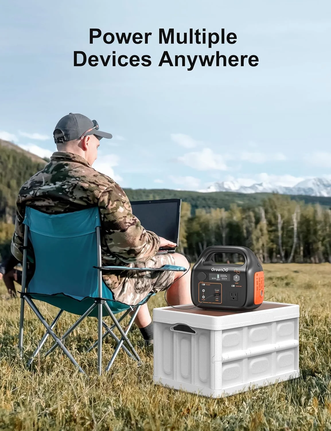 GreenOE Portable Power Station 1000W 1024Wh Solar Powered Generator with 100W Solar Panel, Camping Power Bank for Outdoors Travel Hunting Home Lithium Battery Backup - Image 20