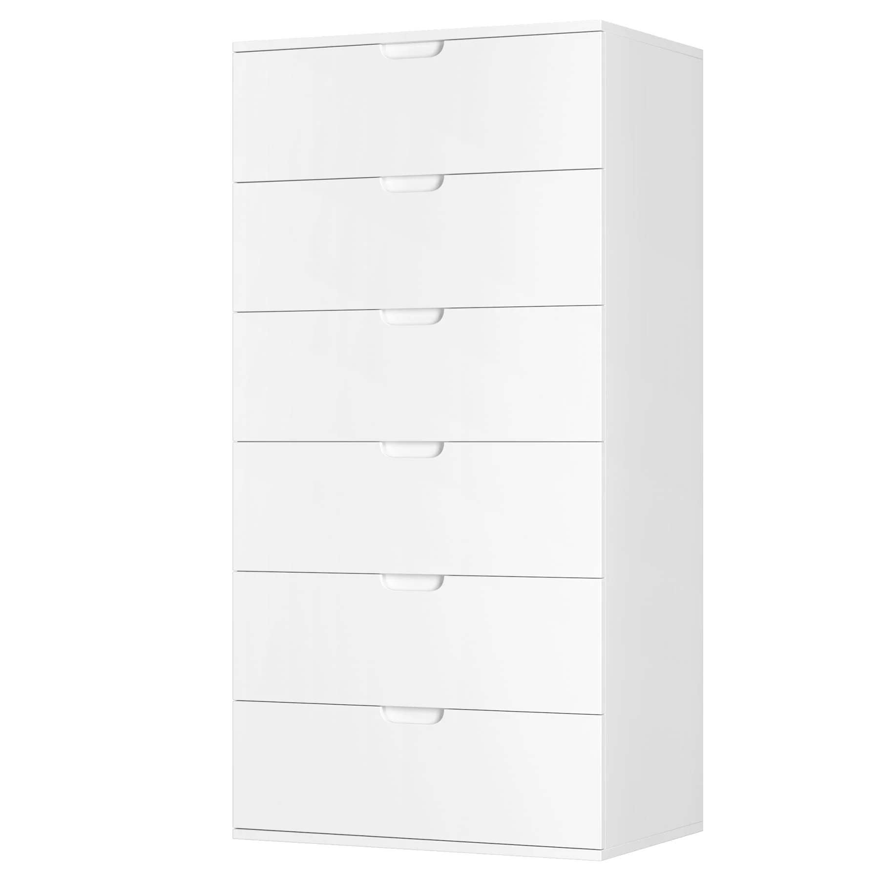 Homfa 6 Drawers Dresser, 47"H White Dresser, Modern Chest with Drawer for Bedroom - Image 7