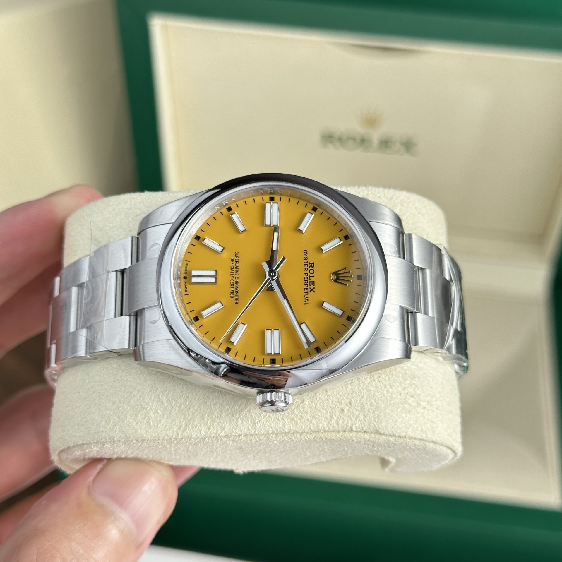 Rolex Clone Watch Oyster Perpetual 124300 Yellow Dial Clean Factory 41mm - Elite Watch Atelier
