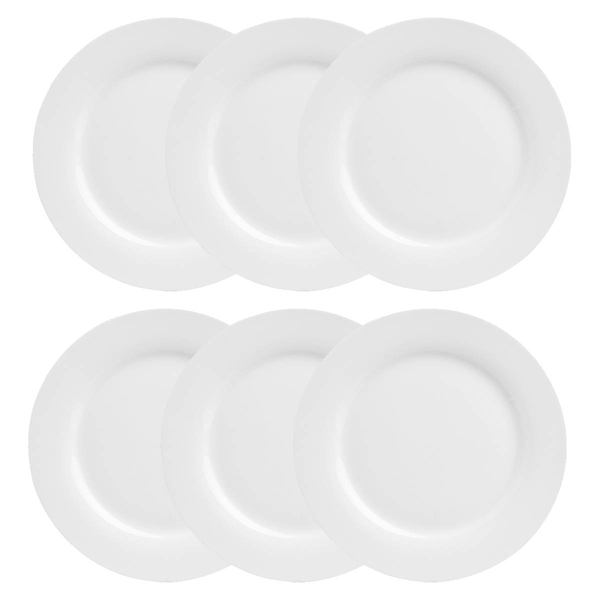 Set of 6 "Ronde" dessert plates D.20 cm, White