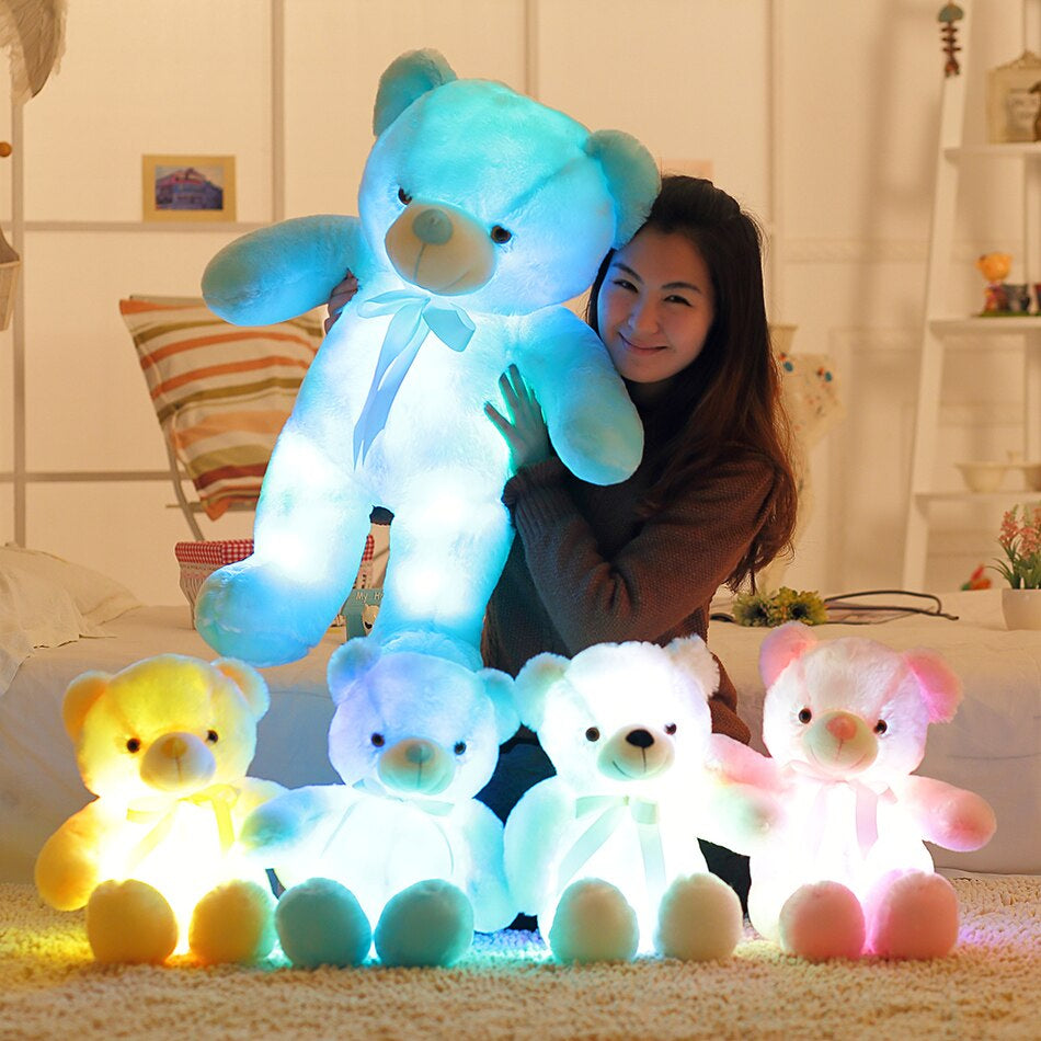 Veranderende Kleur LED Teddybeer - knuffelbare, zachte vacht - perfect voor comfort en troost - 32 cm hoog -