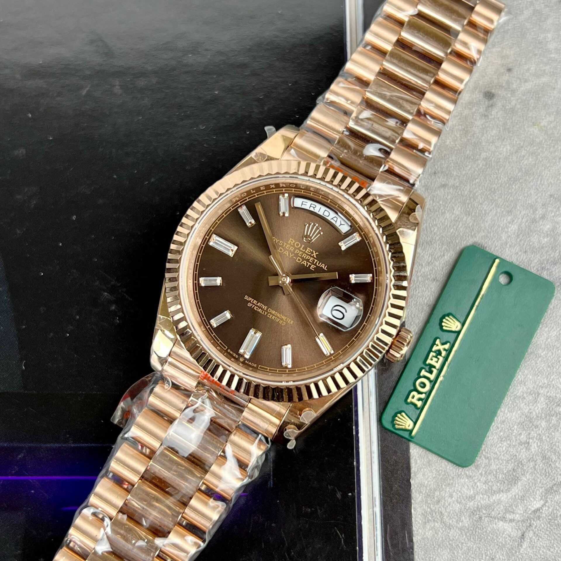 Rolex Day-Date 228235 Best Replica Watch Chocolate Dial GM Factory 40mm - Elite Watch Atelier