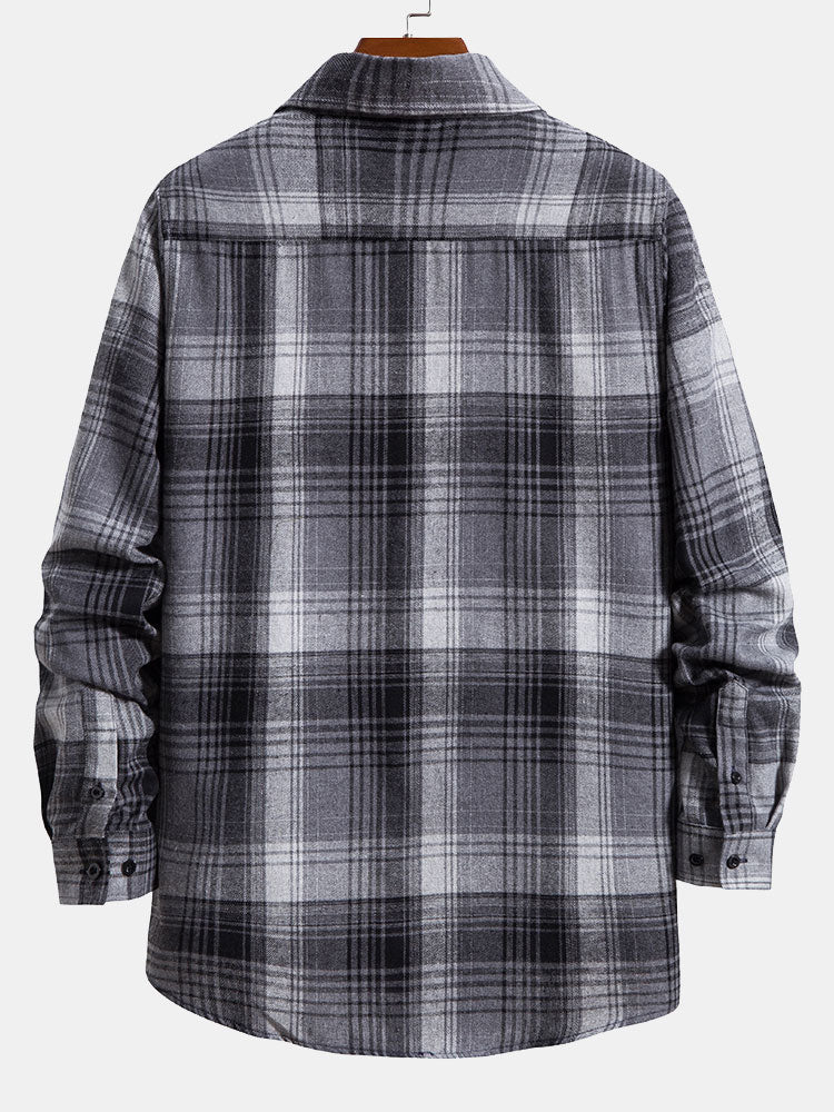 Plaid Pocket Front Button Up Shirt