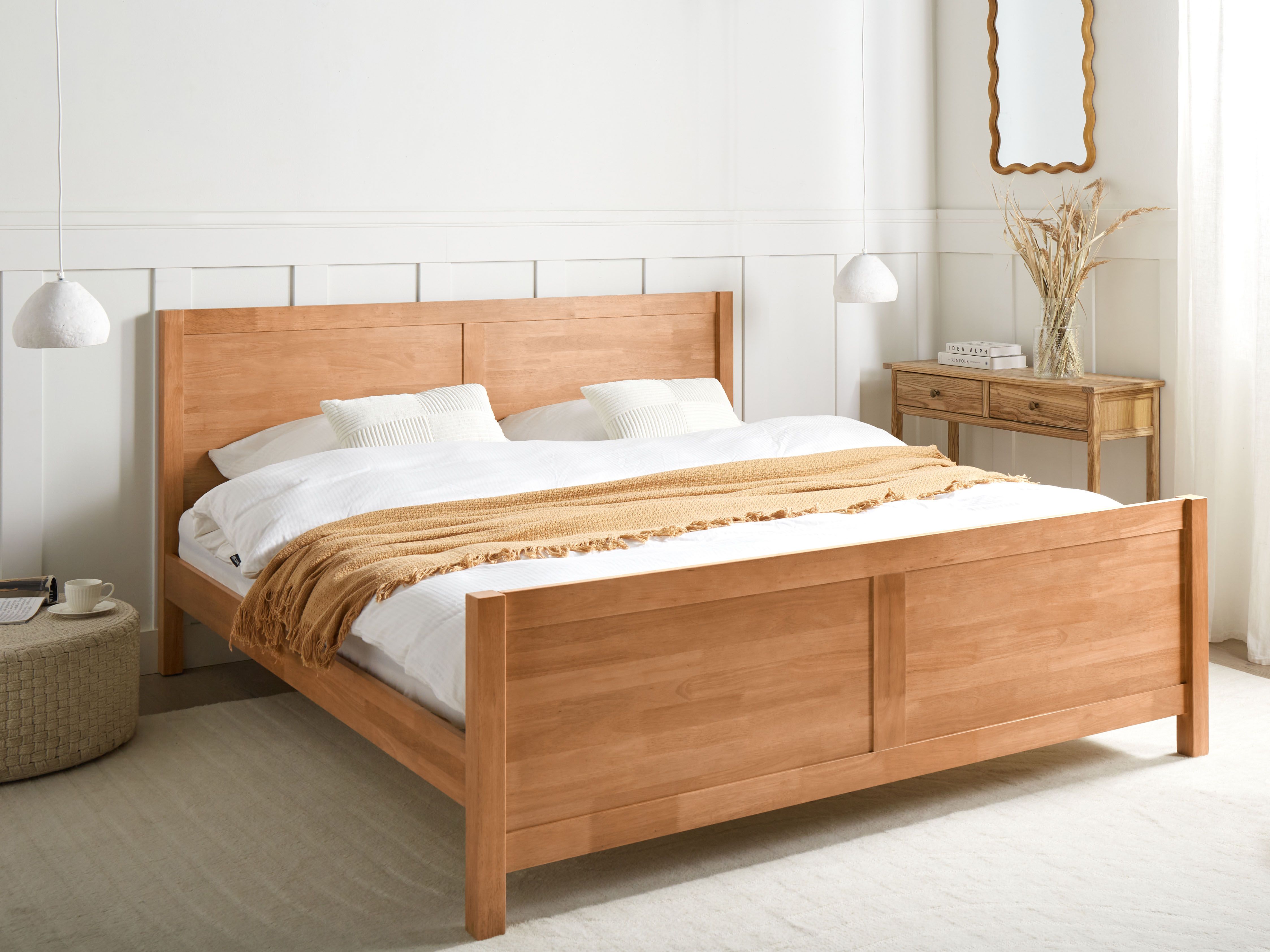 Bed Wood CHAMPAGNAT 180 x 200 cm (EU Super King) Light Brown