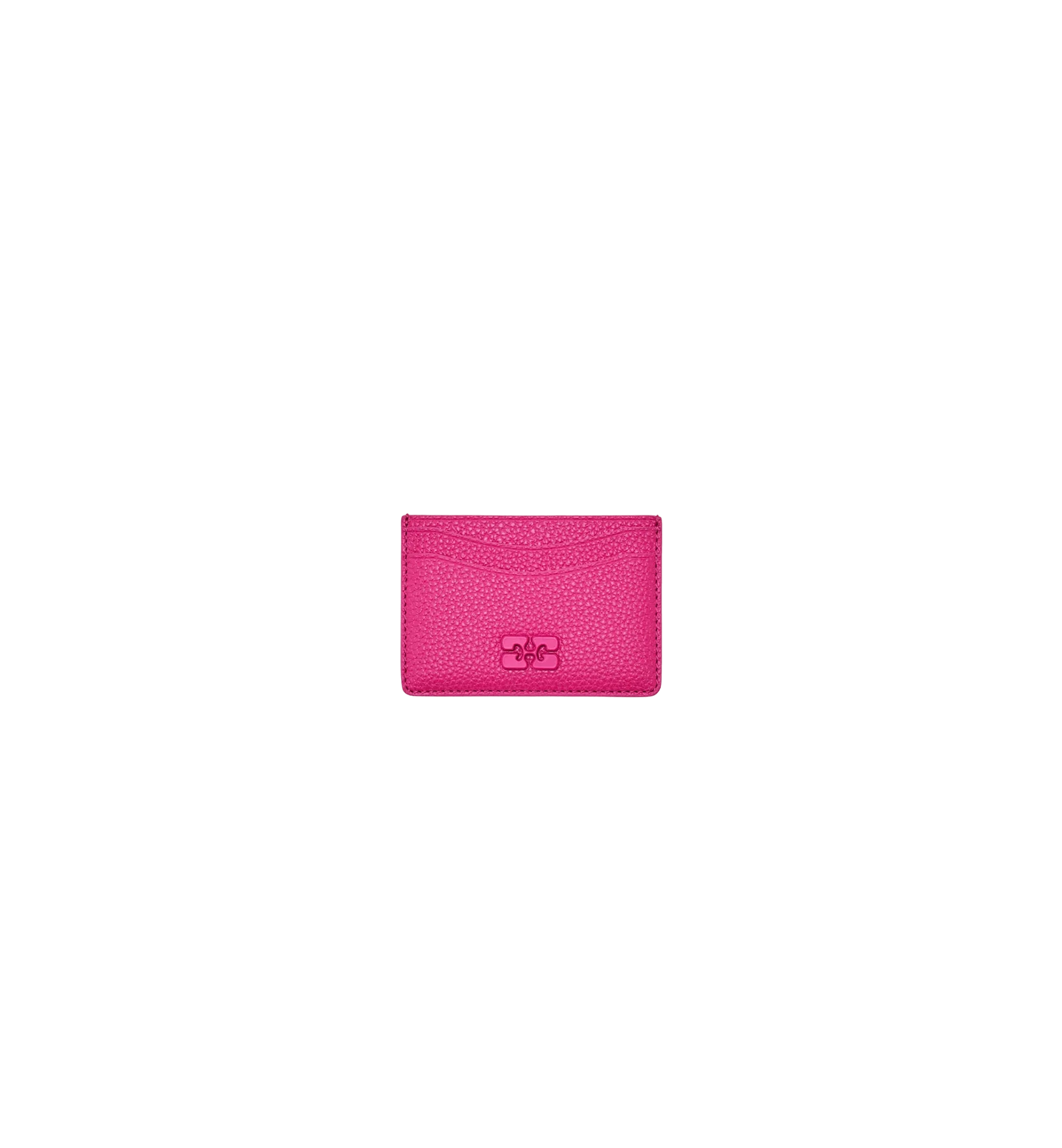 GANNI Pink Bou Card Holder Grained