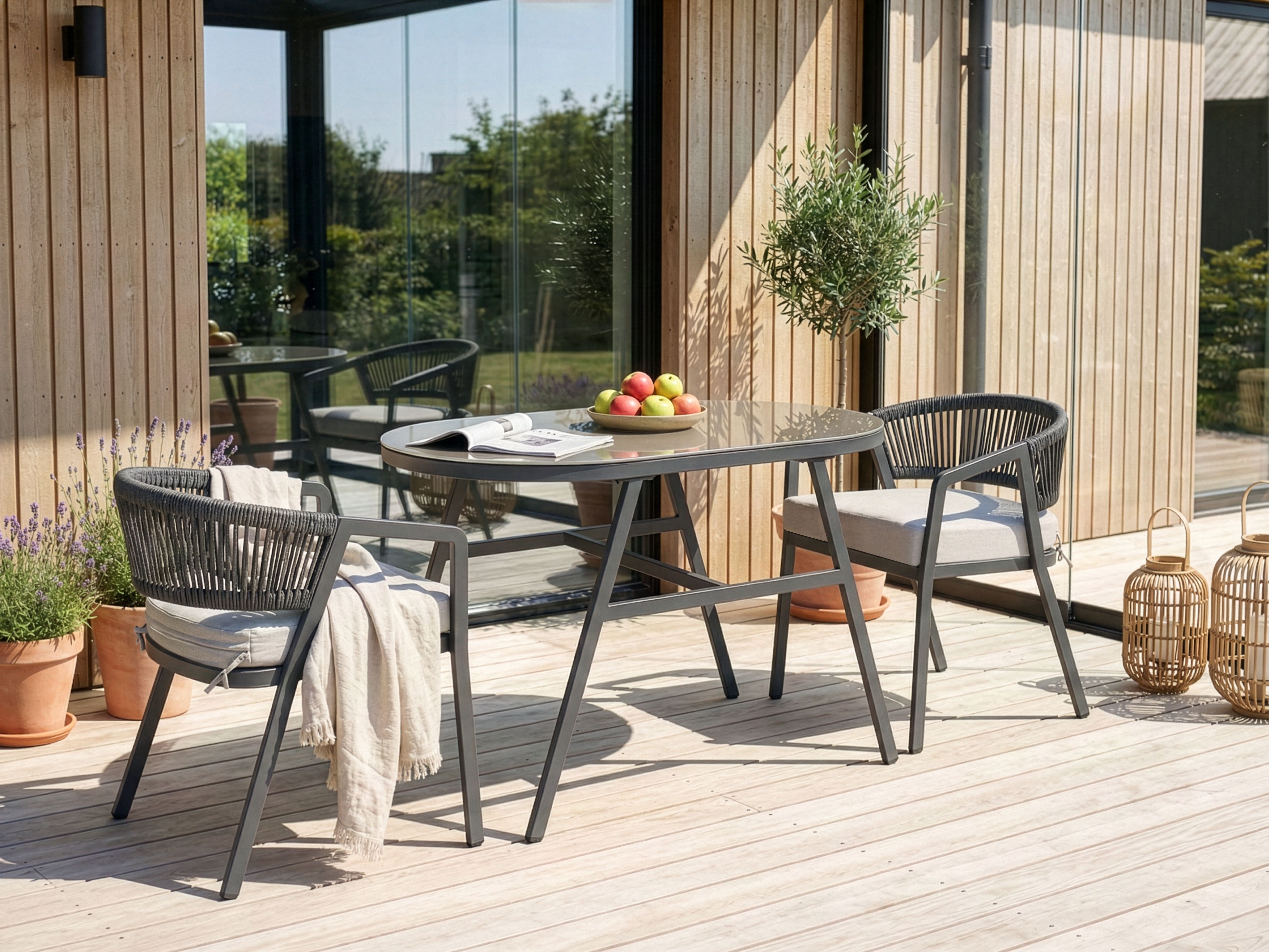 Bistro Set MUROS Metal Grey