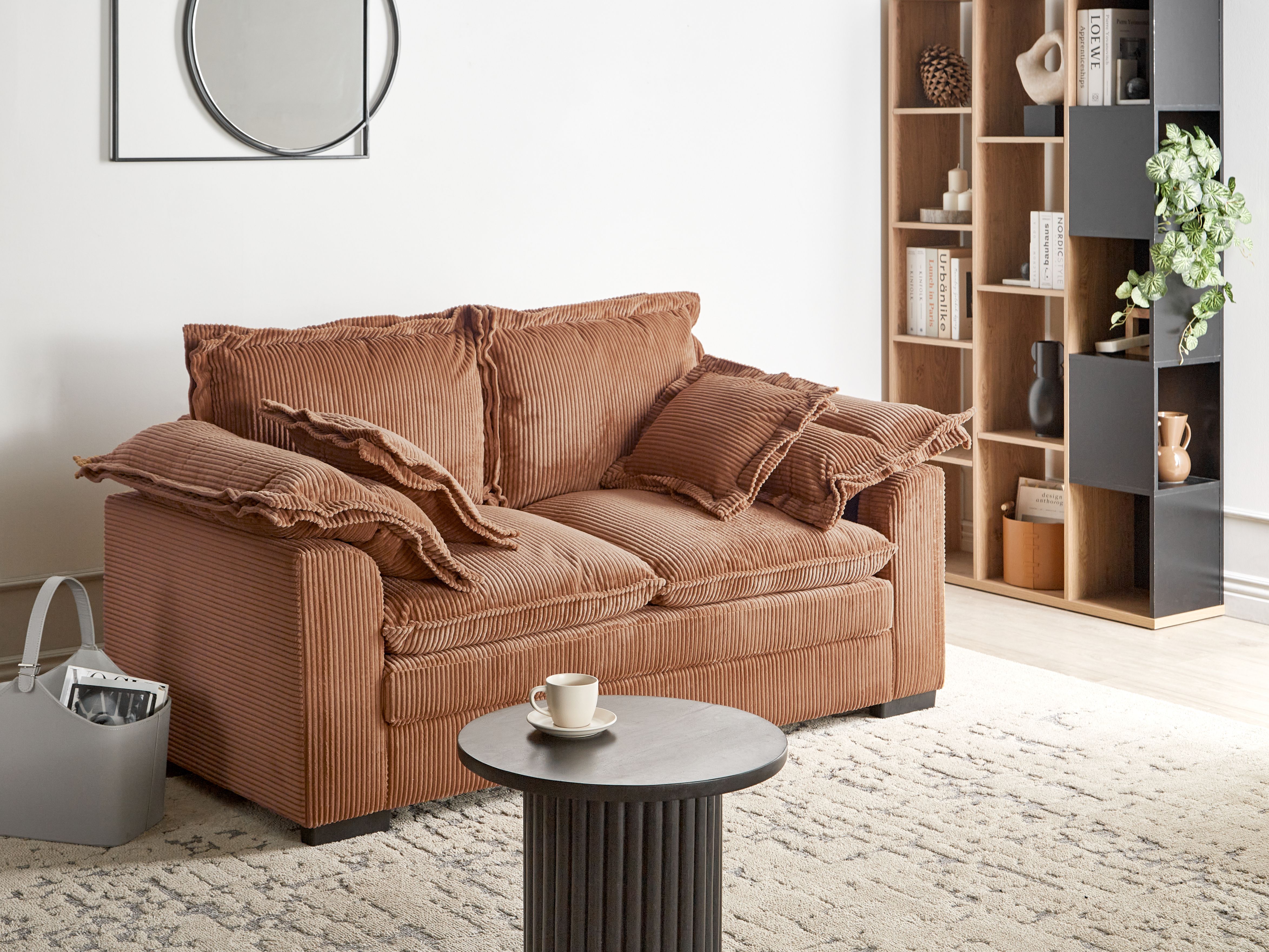 Sofa 2 Seater TIRRO Corduroy Brown